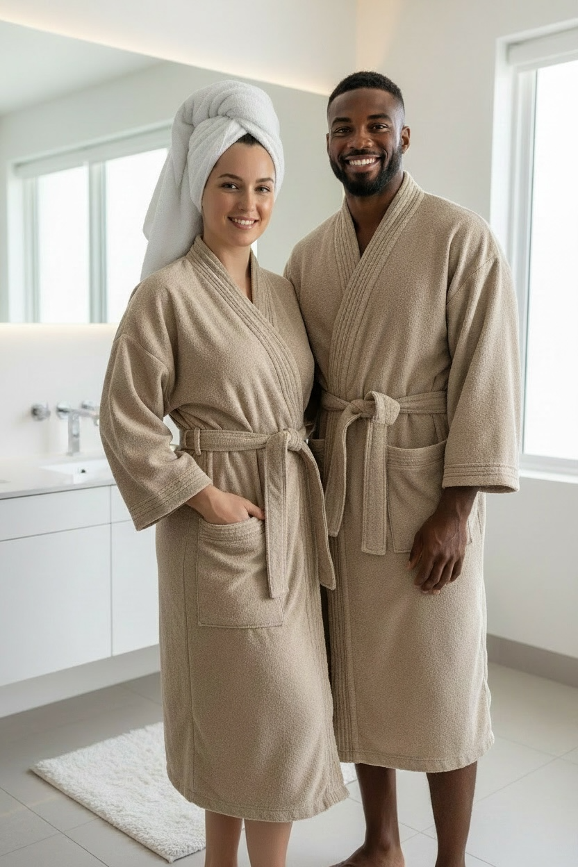 BATA DE BAÑO UNISEX ABSORBENTE BASIC (ALBORNOZ)