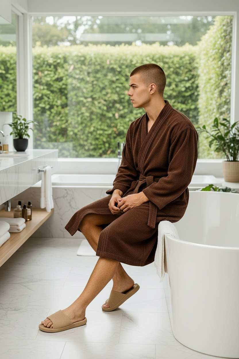 BATA DE BAÑO UNISEX ABSORBENTE BASIC (ALBORNOZ)