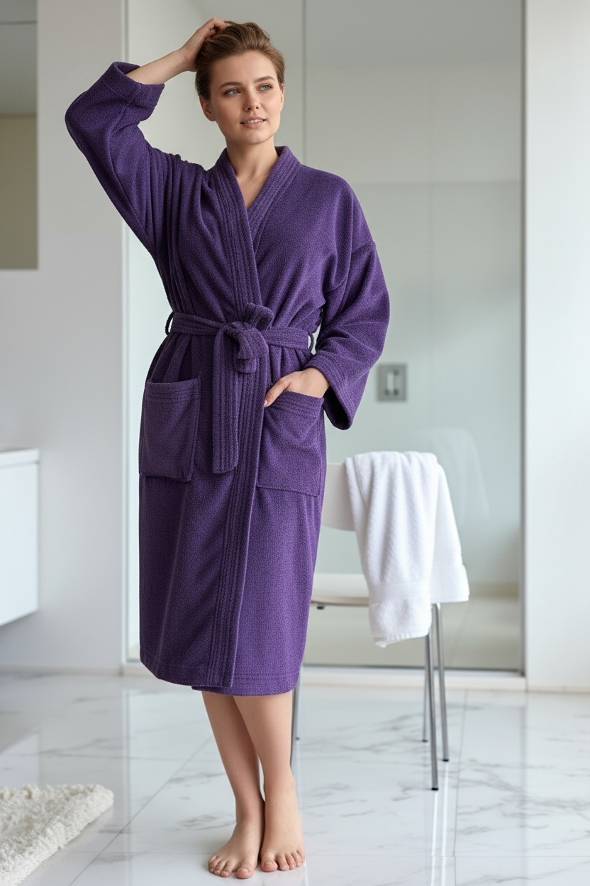BATA DE BAÑO UNISEX ABSORBENTE (ALBORNOZ)