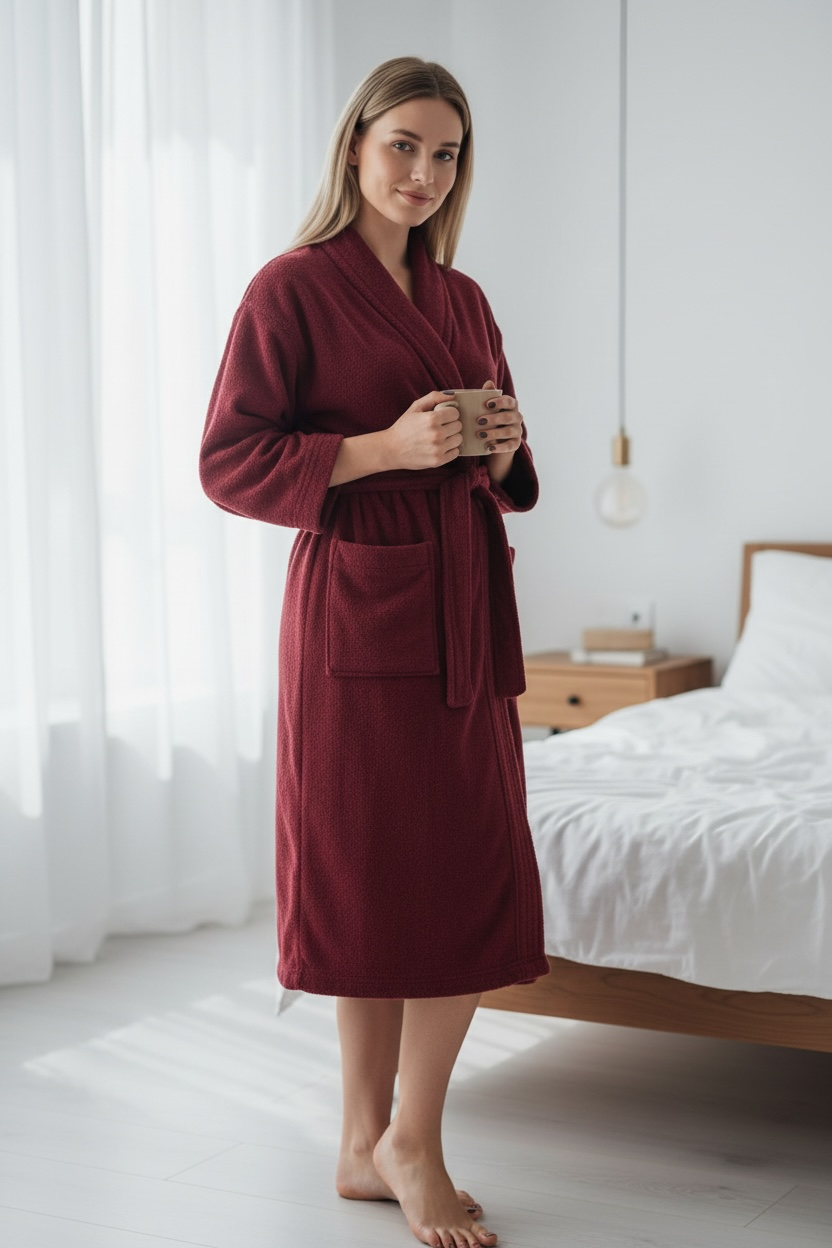 BATA DE BAÑO UNISEX ABSORBENTE BASIC (ALBORNOZ)