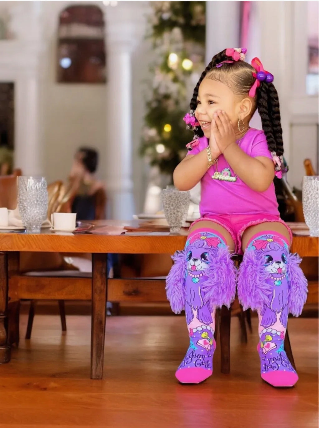 12 PARES DE CALCETA LOCA TALLA 1 A 5 AÑOS (13 a 20cm) un solo diseño PERRITO OREJAS MORADAS