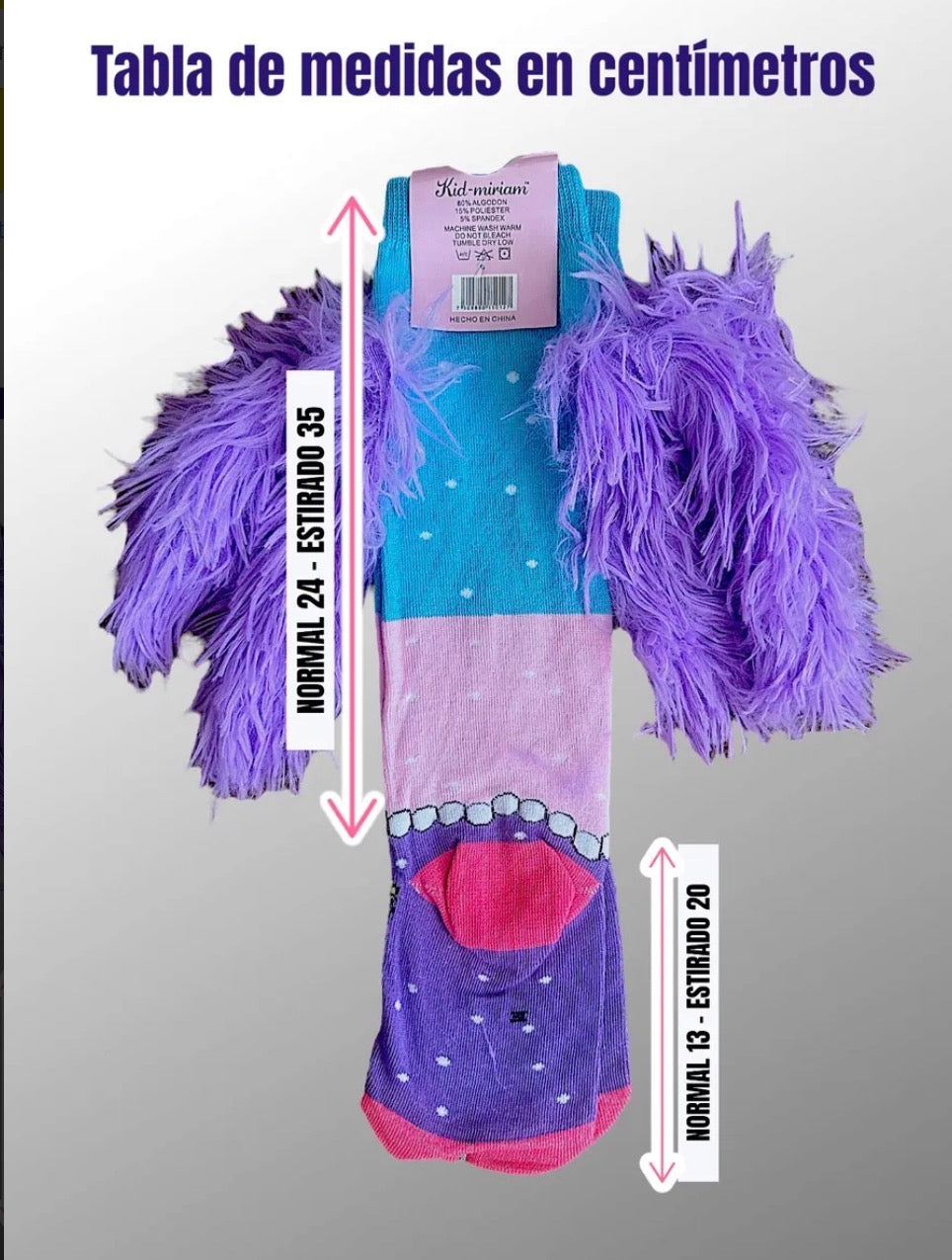 12 PARES DE CALCETA LOCA TALLA 1 A 5 AÑOS (13 a 20cm) un solo diseño UNICORNIO