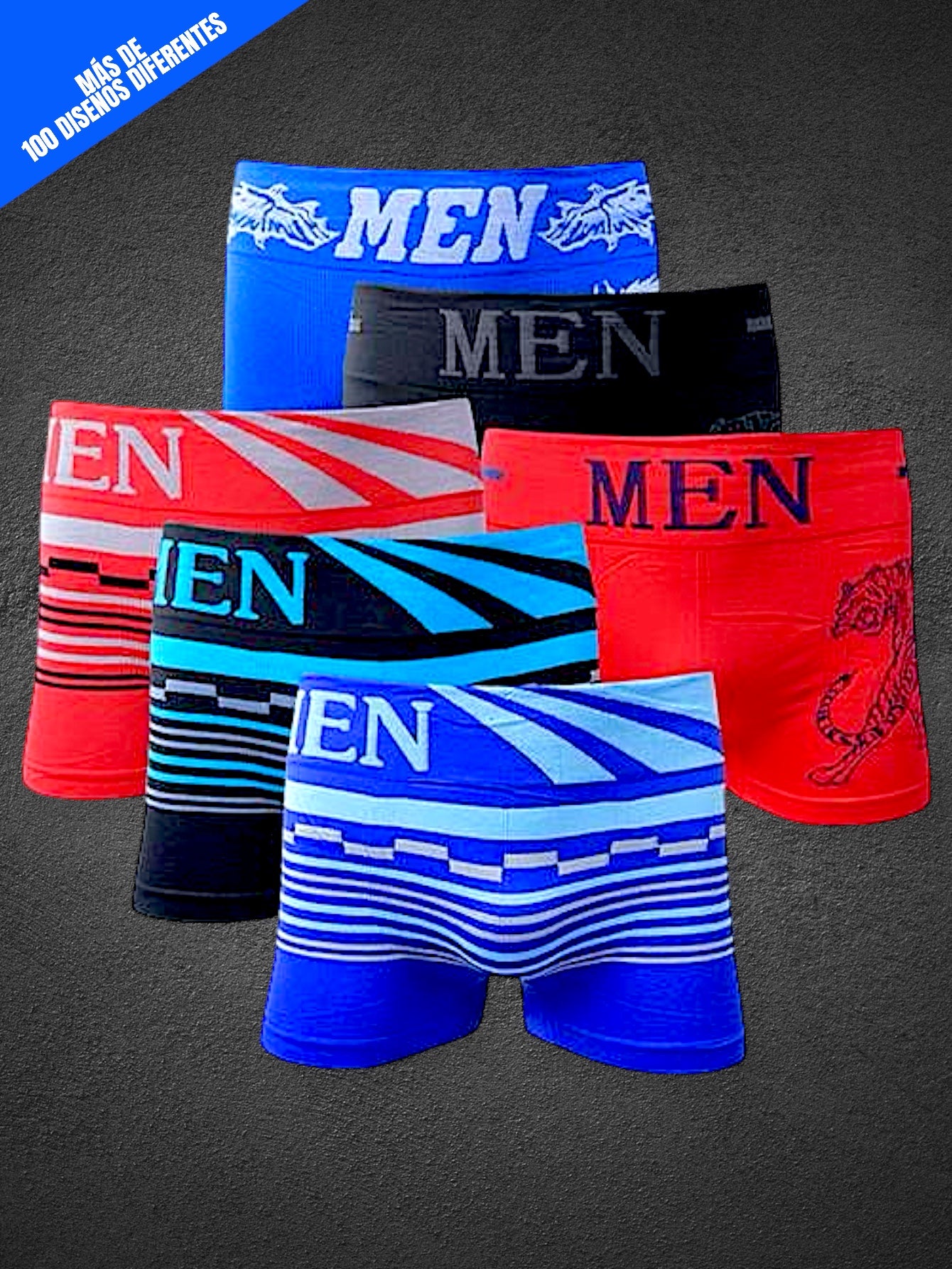12 PIEZAS DE BOXER DE MICROFIBRA CÓMODO SUAVE Y GRAN ELASTICIDAD (EL ESTAMPADO PUEDE VARIAR )