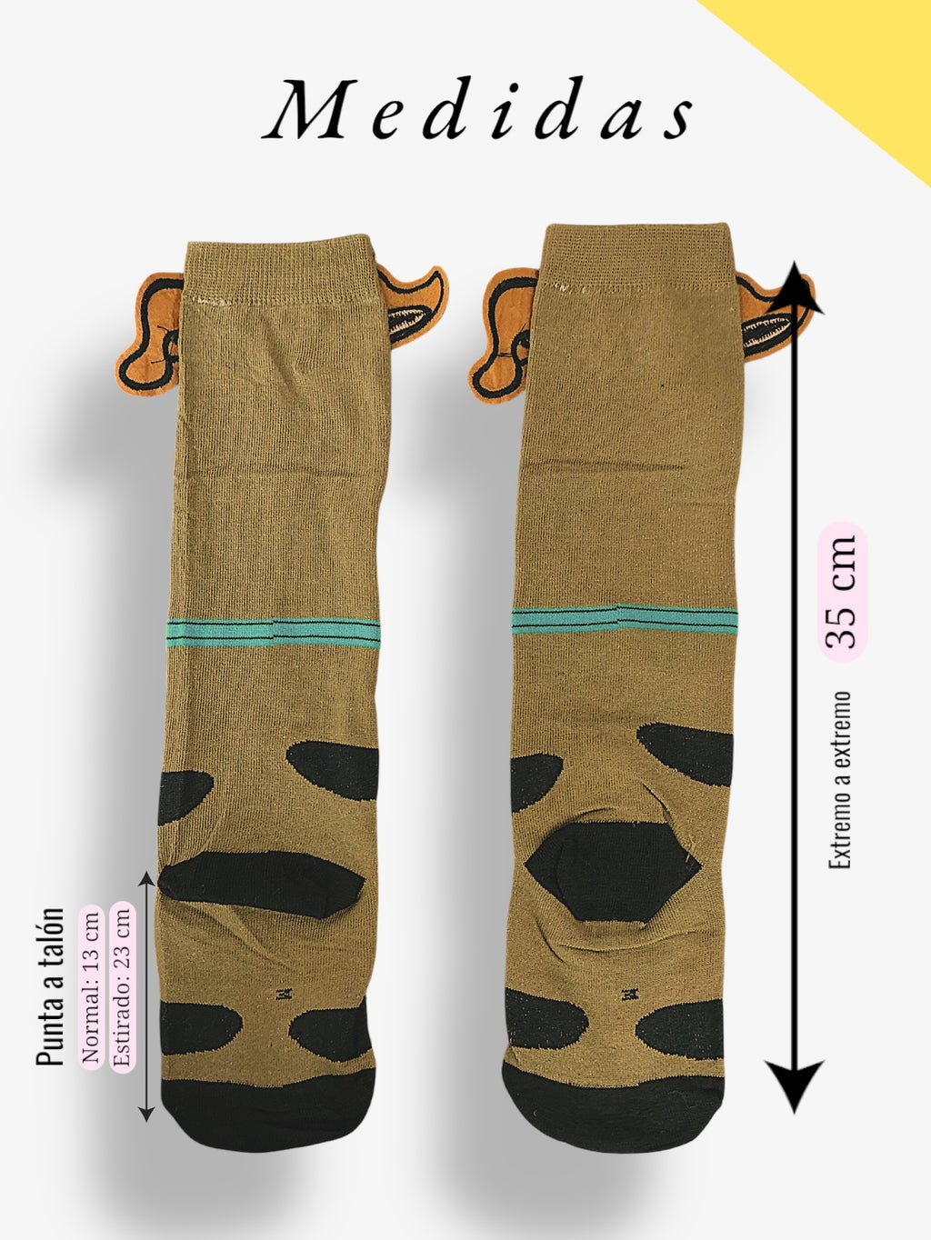 12 PARES DE CALCETA LOCA TALLA 1 A 5 AÑOS (13 A 20cm) UN SOLO DISEÑO SCOOBY DOO