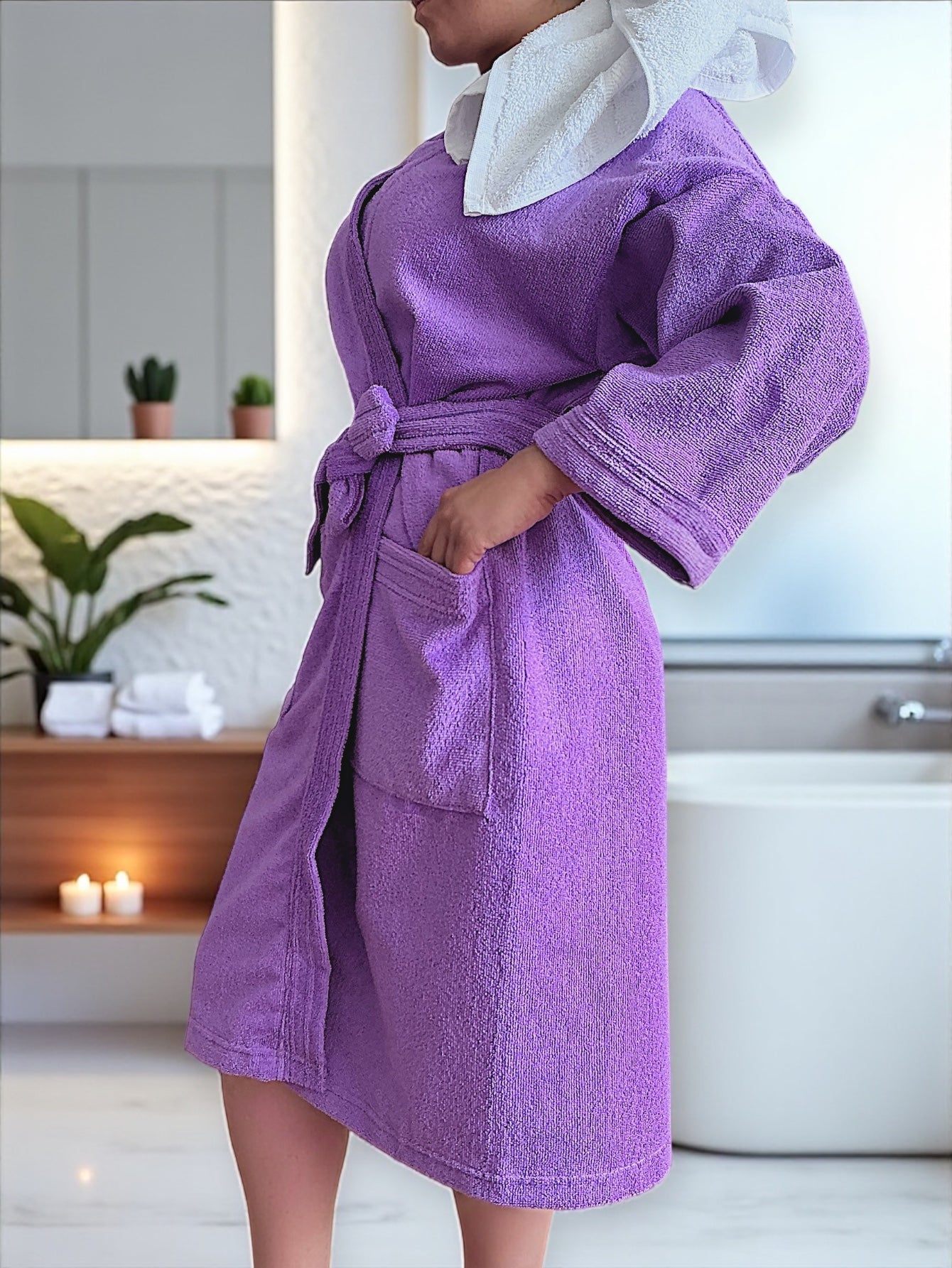 BATA DE BAÑO UNISEX ABSORBENTE (ALBORNOS)