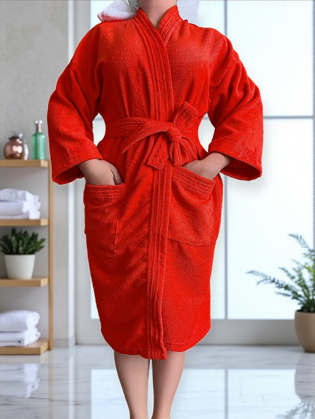 BATA DE BAÑO UNISEX ABSORBENTE (ALBORNOZ)