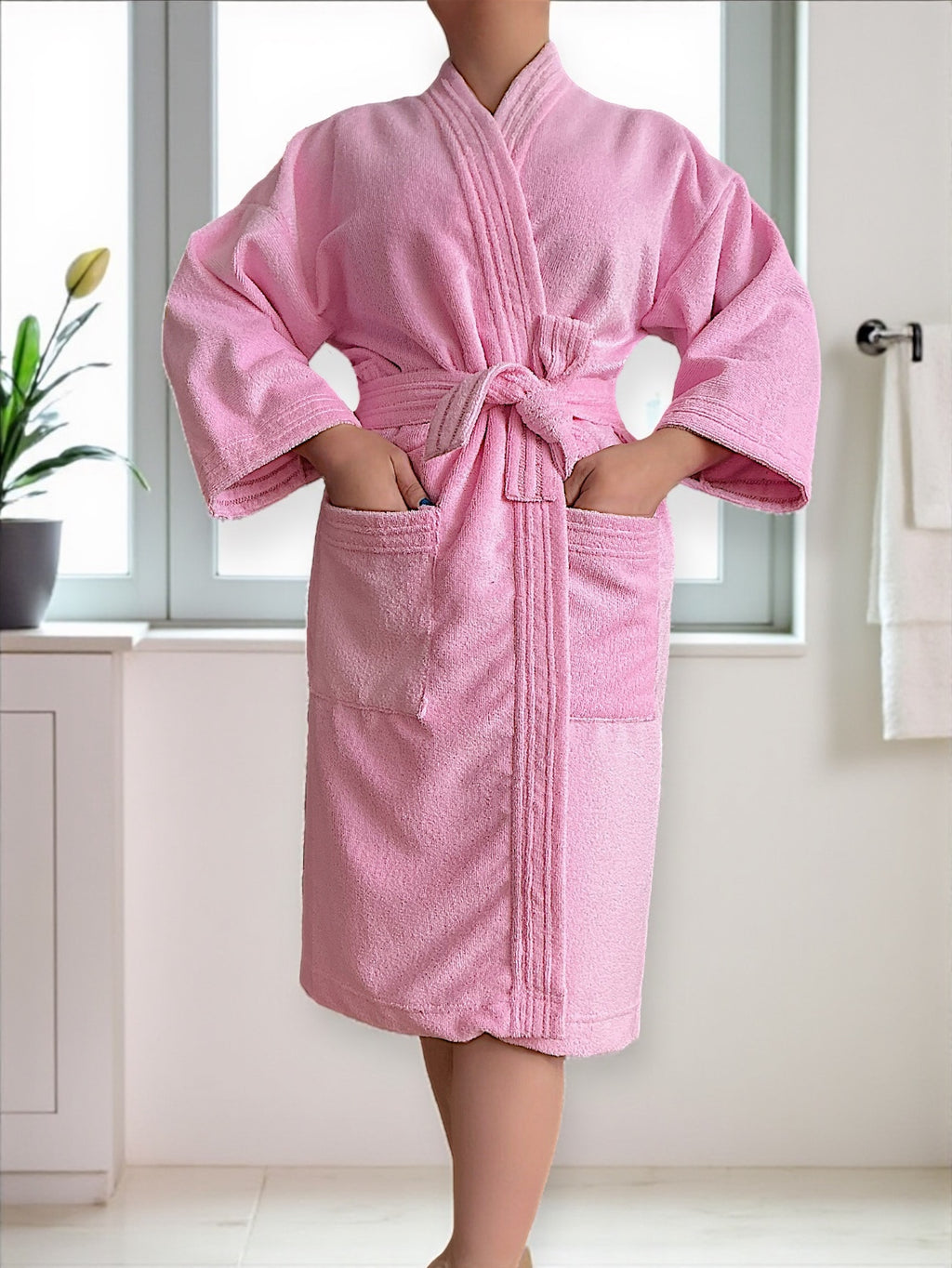 BATA DE BAÑO UNISEX ABSORBENTE BASIC (ALBORNOZ)