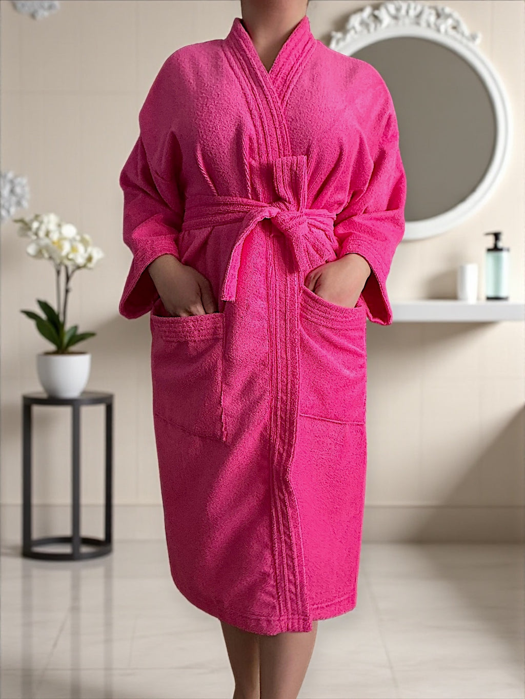 BATA DE BAÑO UNISEX ABSORBENTE BASIC (ALBORNOZ)