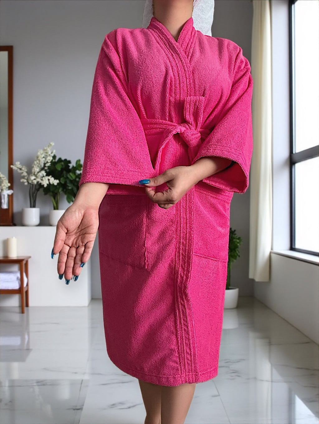 BATA DE BAÑO UNISEX ABSORBENTE BASIC (ALBORNOZ)