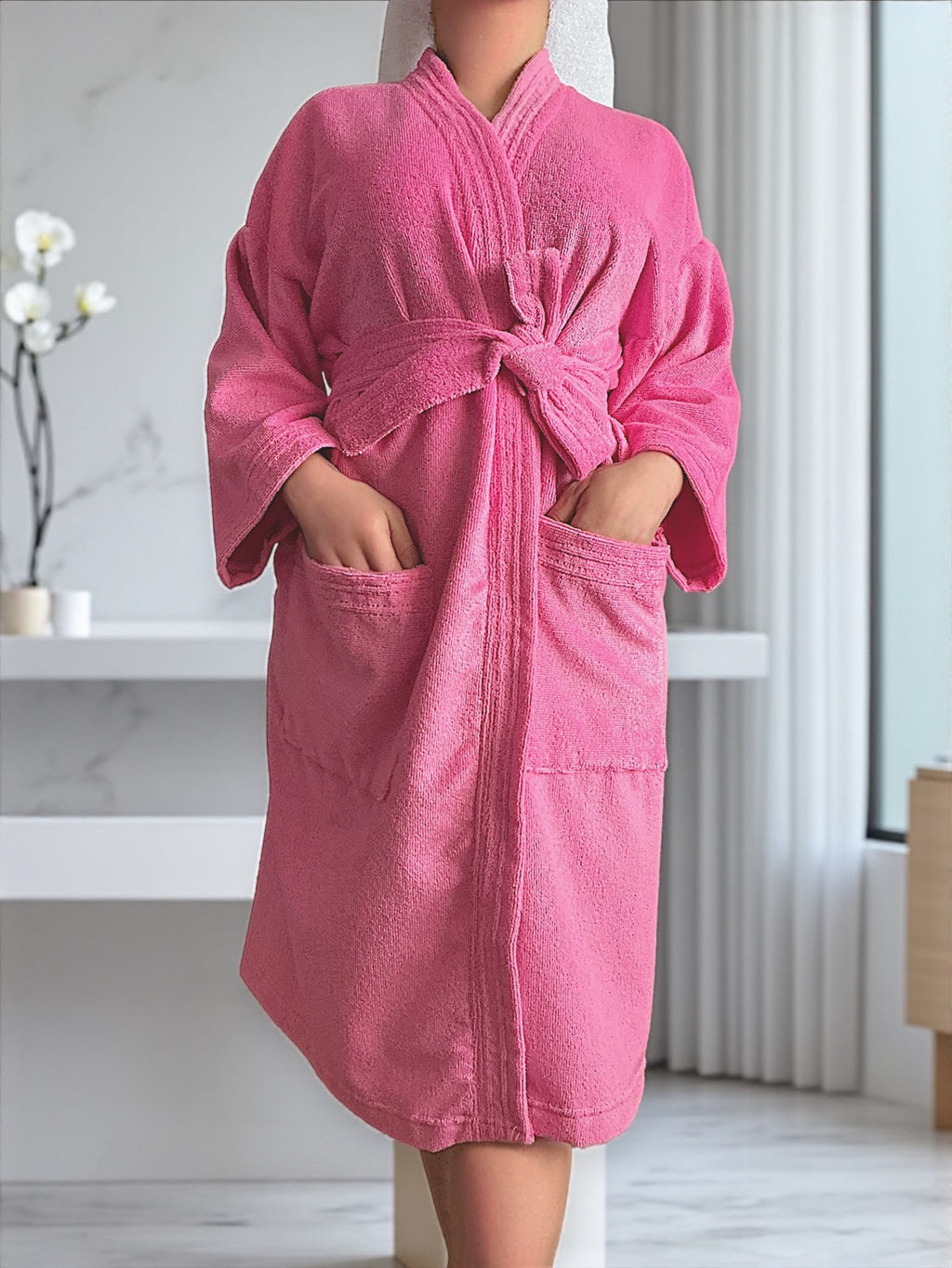 BATA DE BAÑO UNISEX ABSORBENTE (ALBORNOZ)