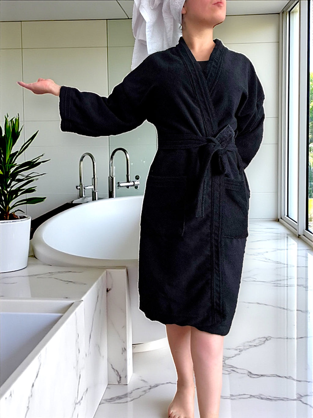 BATA DE BAÑO UNISEX ABSORBENTE (ALBORNOZ)