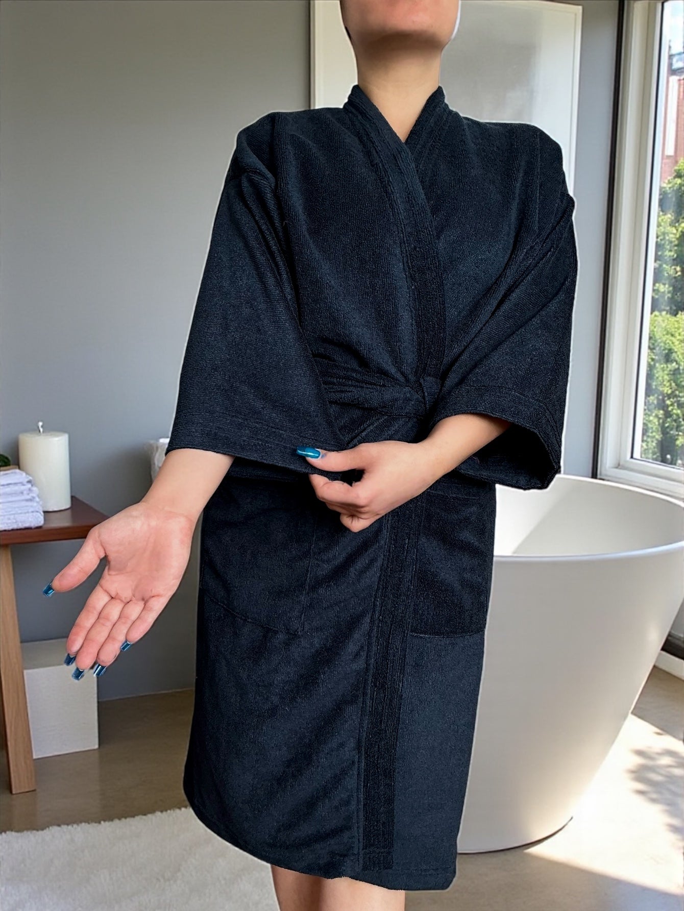 BATA DE BAÑO UNISEX ABSORBENTE (ALBORNOZ)