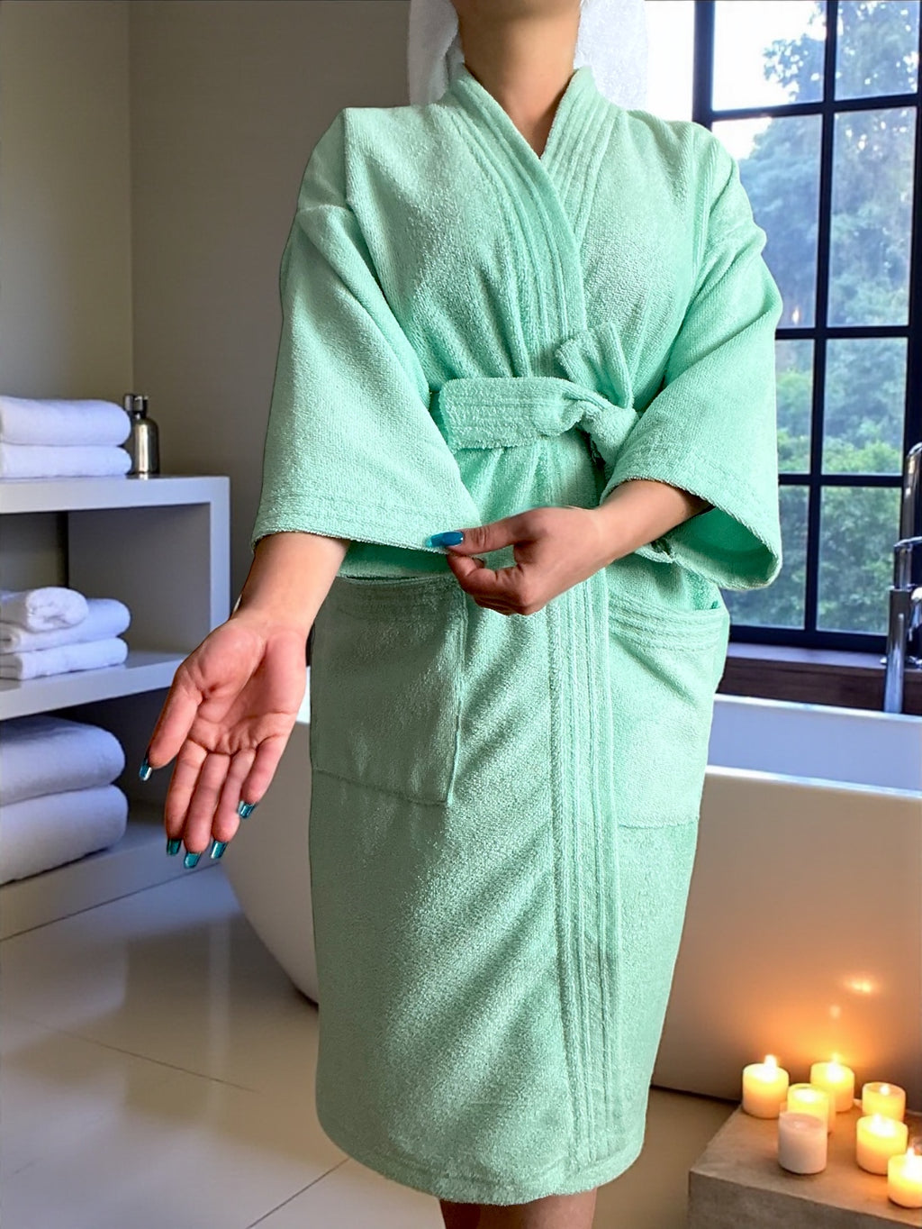 BATA DE BAÑO UNISEX ABSORBENTE (ALBORNOZ)