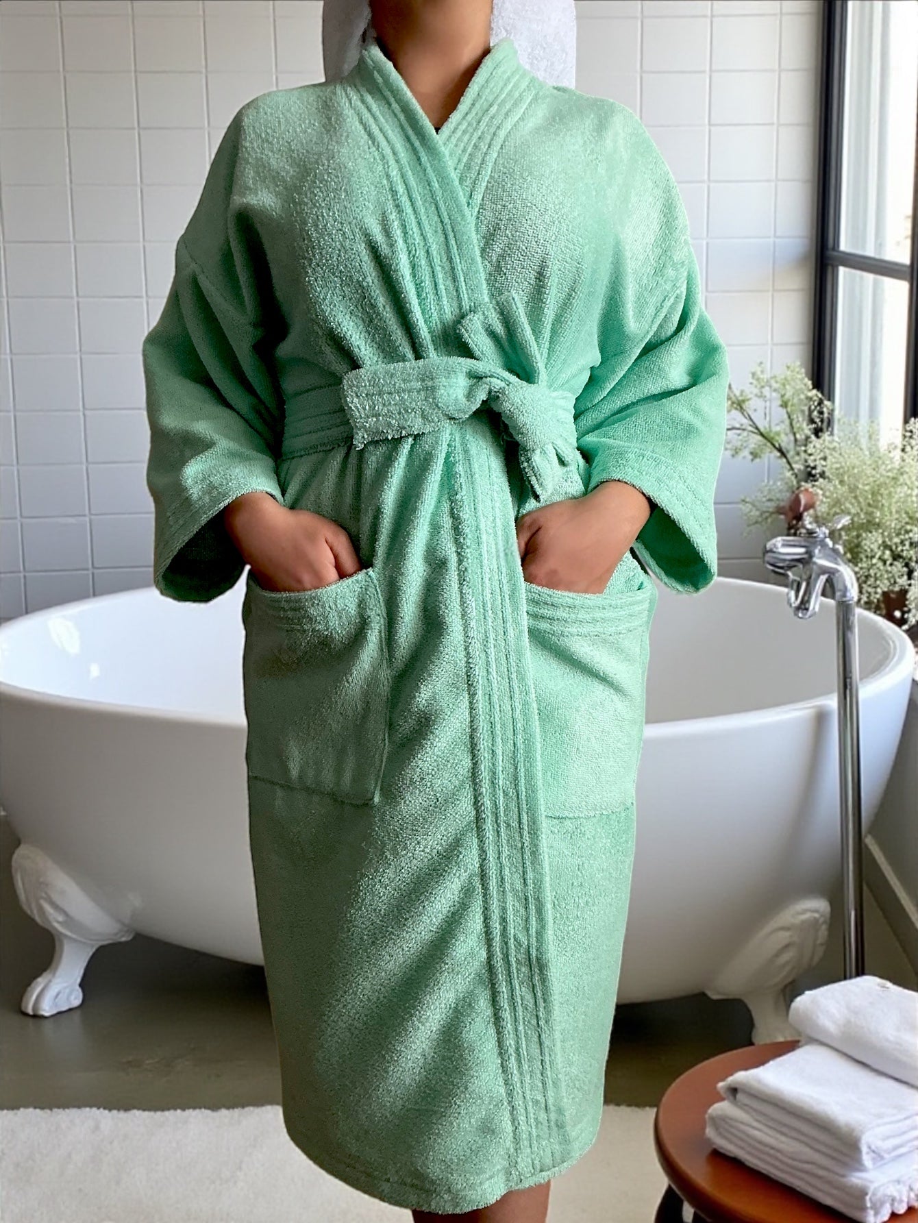 BATA DE BAÑO UNISEX ABSORBENTE (ALBORNOZ)