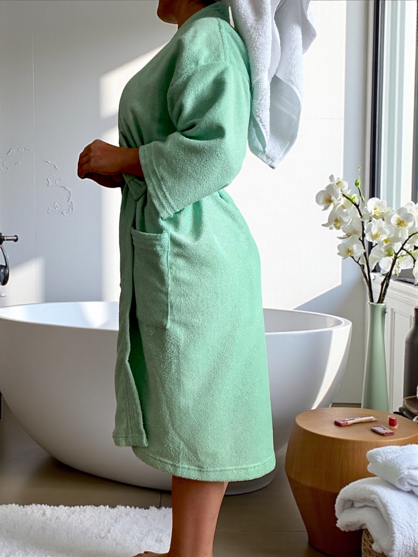 BATA DE BAÑO UNISEX ABSORBENTE (ALBORNOZ)