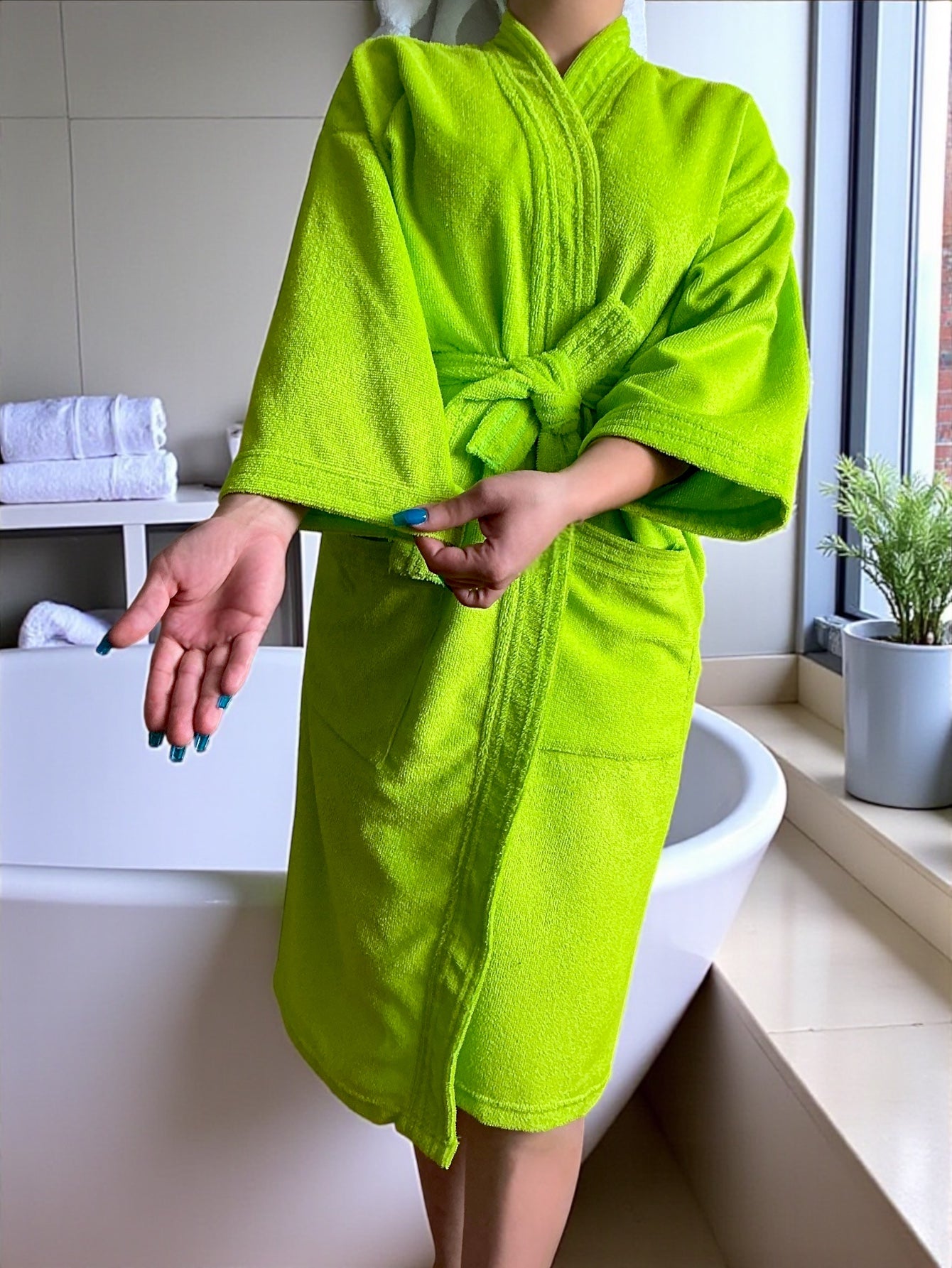 BATA DE BAÑO UNISEX ABSORBENTE (ALBORNOZ)