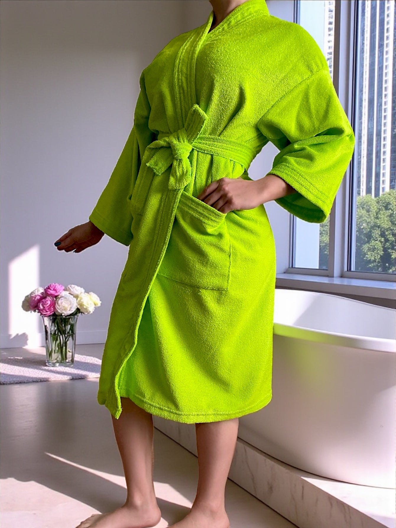 BATA DE BAÑO UNISEX ABSORBENTE (ALBORNOZ)