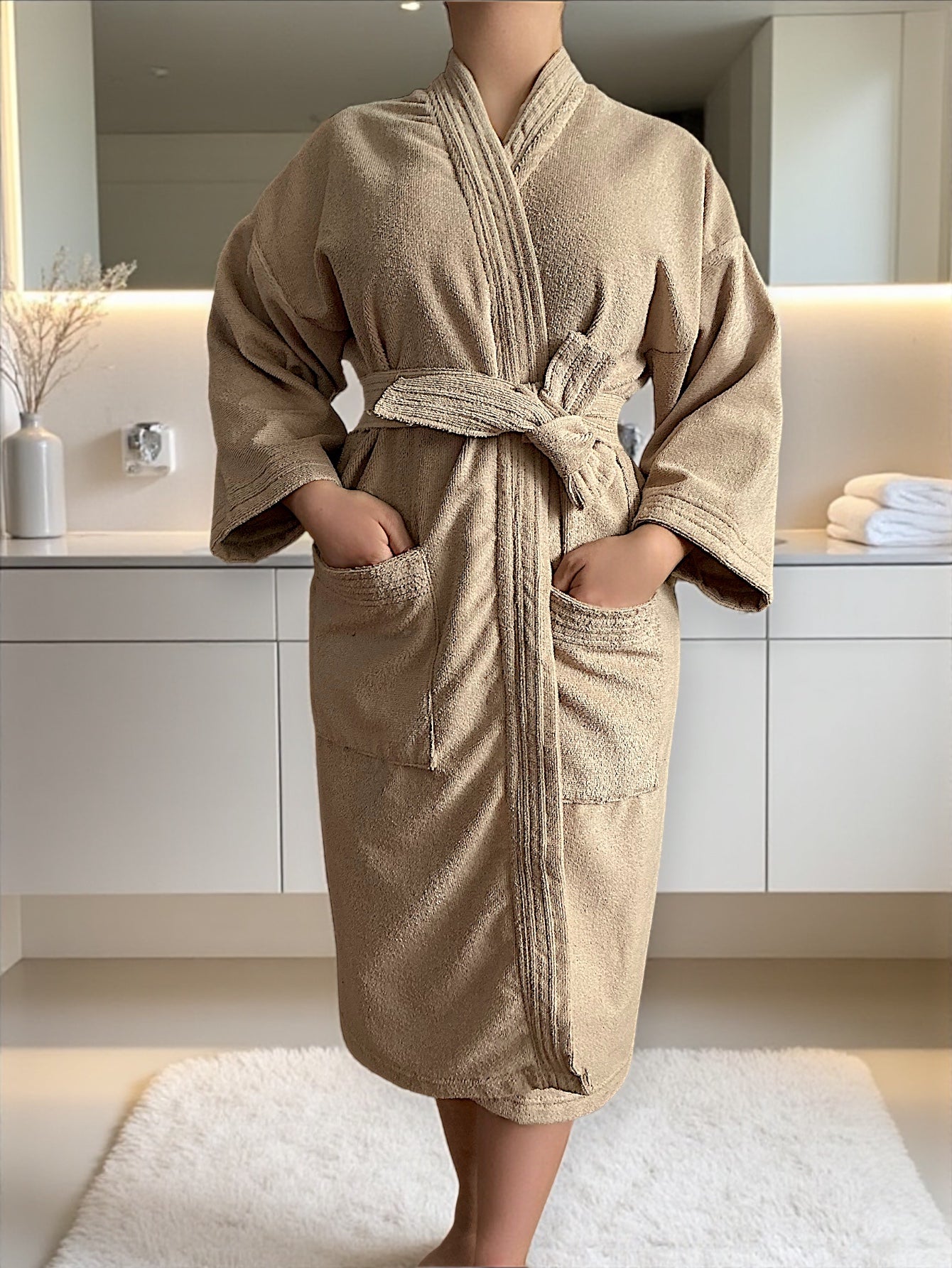 BATA DE BAÑO UNISEX ABSORBENTE BASIC (ALBORNOZ)