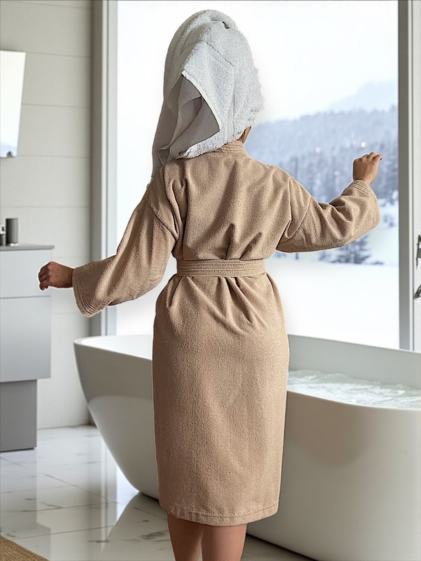 BATA DE BAÑO UNISEX ABSORBENTE BASIC (ALBORNOZ)