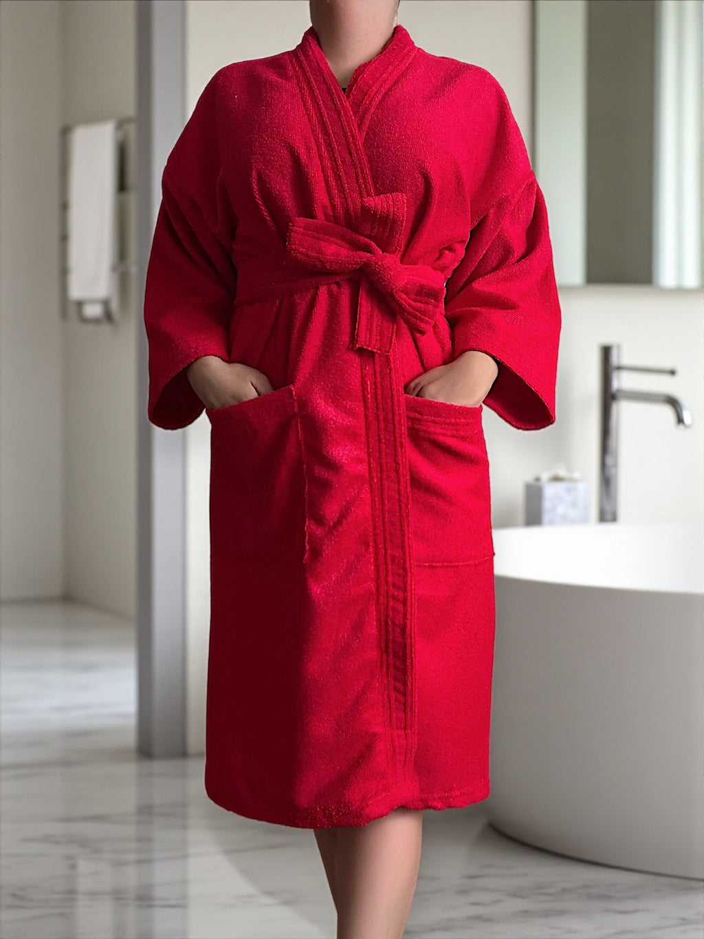 BATA DE BAÑO UNISEX ABSORBENTE BASIC (ALBORNOZ)