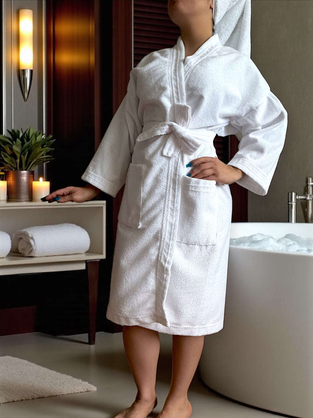 BATA DE BAÑO UNISEX ABSORBENTE BASIC (ALBORNOZ)