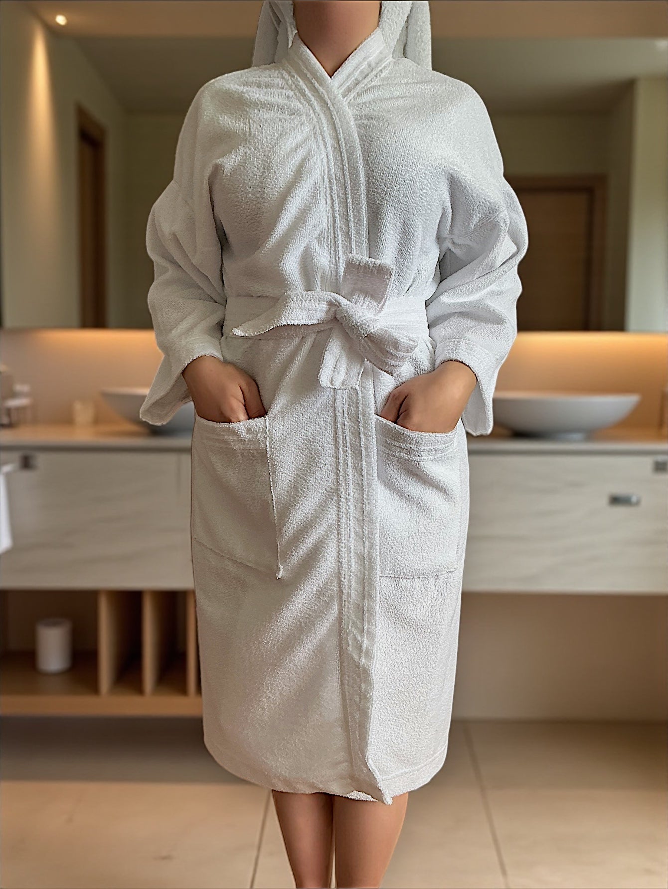 BATA DE BAÑO UNISEX ABSORBENTE BASIC (ALBORNOZ)