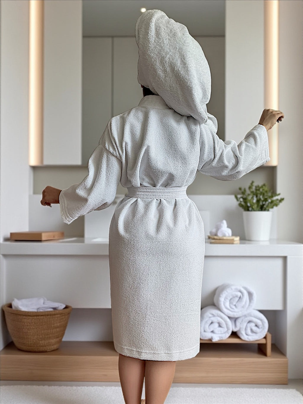 BATA DE BAÑO UNISEX ABSORBENTE BASIC (ALBORNOZ)