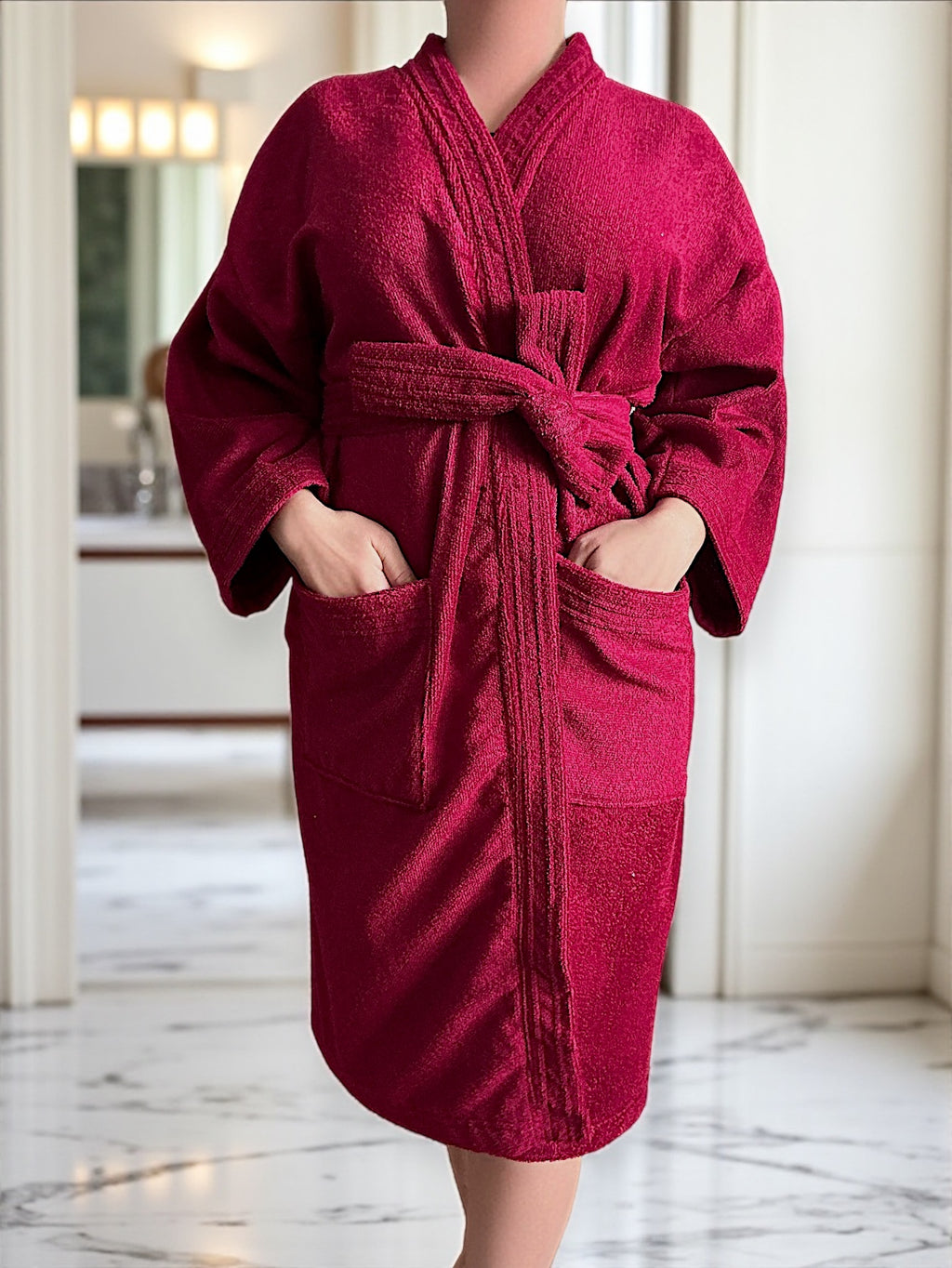 BATA DE BAÑO UNISEX ABSORBENTE BASIC (ALBORNOZ)