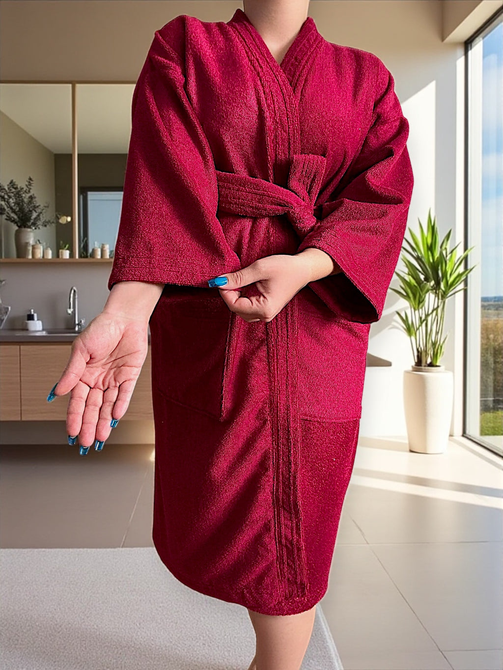 BATA DE BAÑO UNISEX ABSORBENTE BASIC (ALBORNOZ)