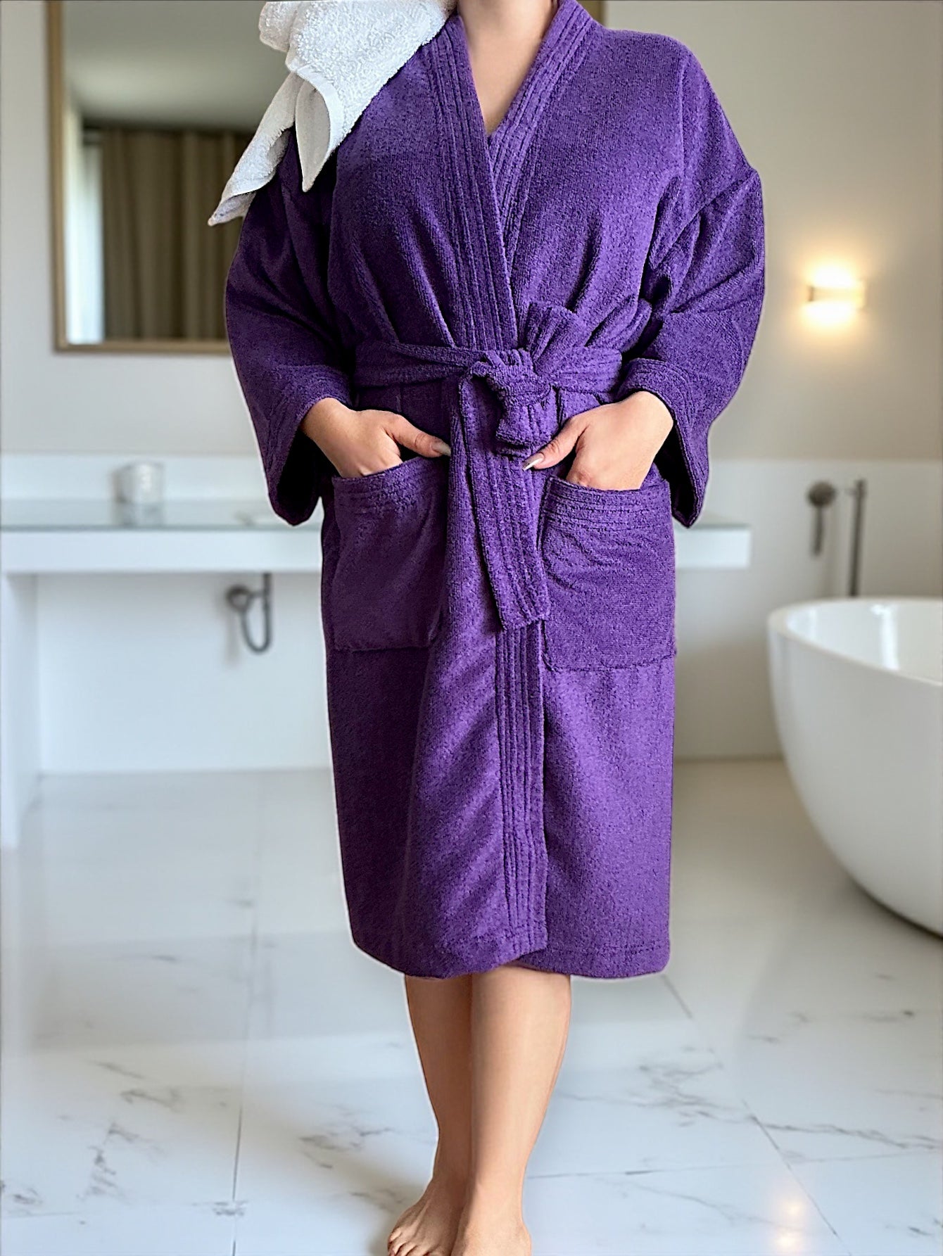 BATA DE BAÑO UNISEX ABSORBENTE (ALBORNOZ)