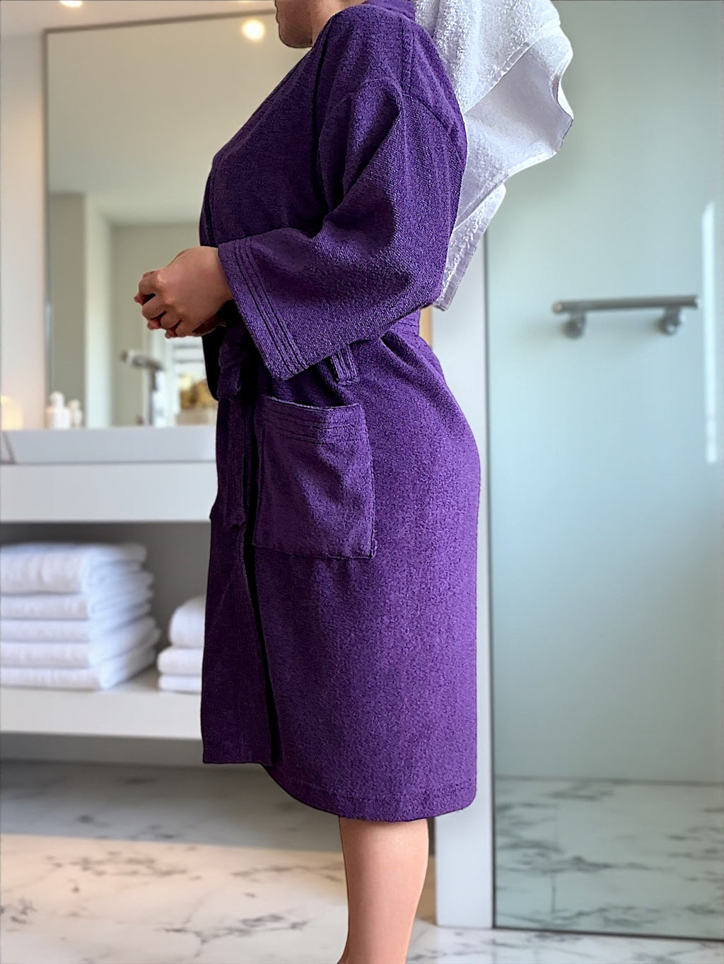 BATA DE BAÑO UNISEX ABSORBENTE (ALBORNOZ)