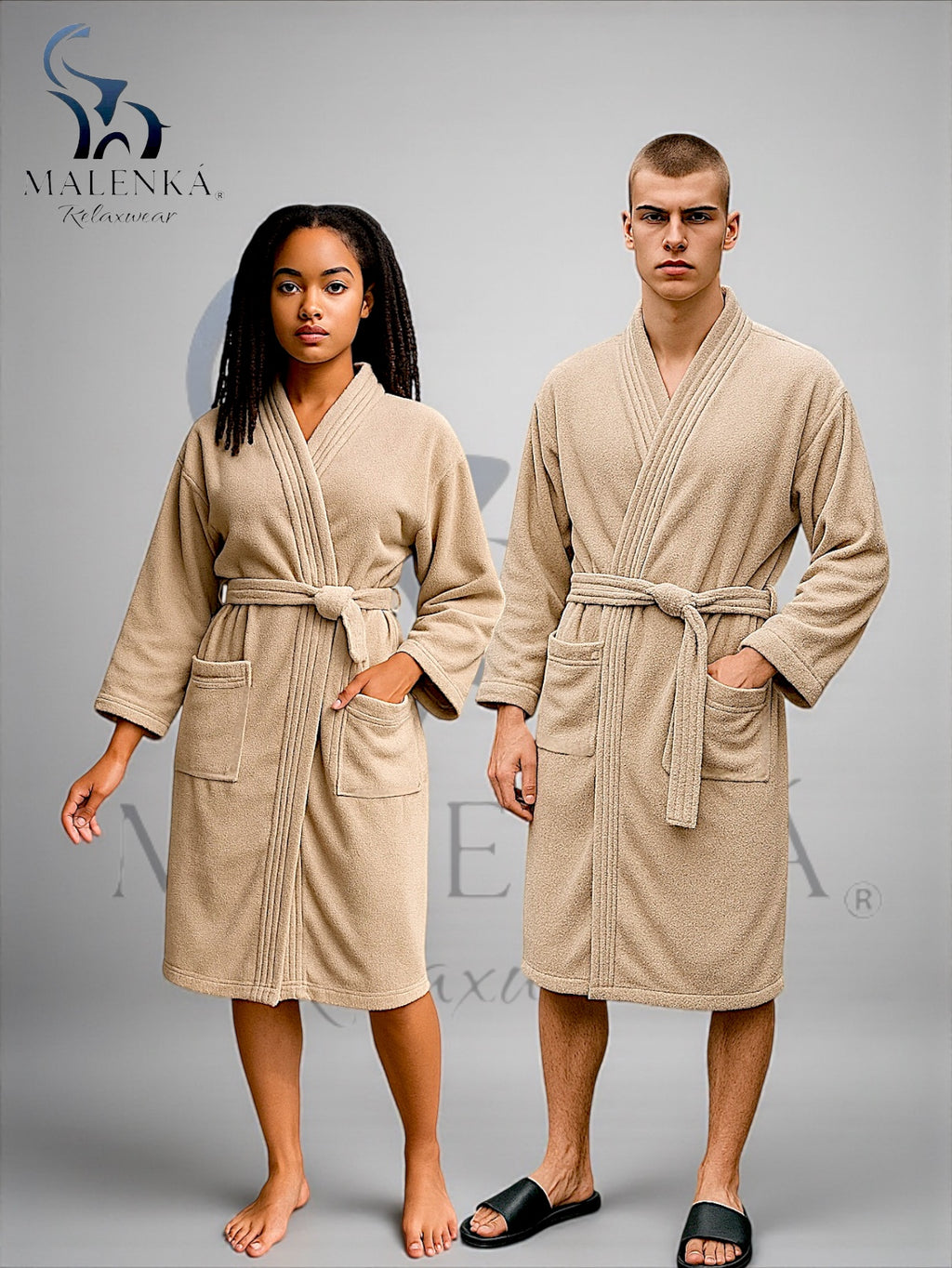 BATA DE BAÑO UNISEX ABSORBENTE BASIC (ALBORNOZ)