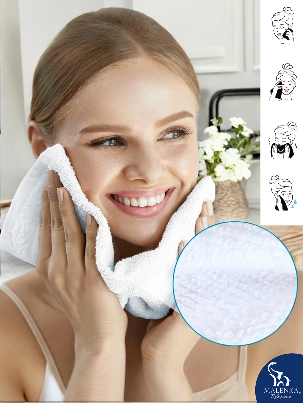 5 PIEZAS TOALLA FACIAL ROYAL 30X30cm 100% ALGODÓN