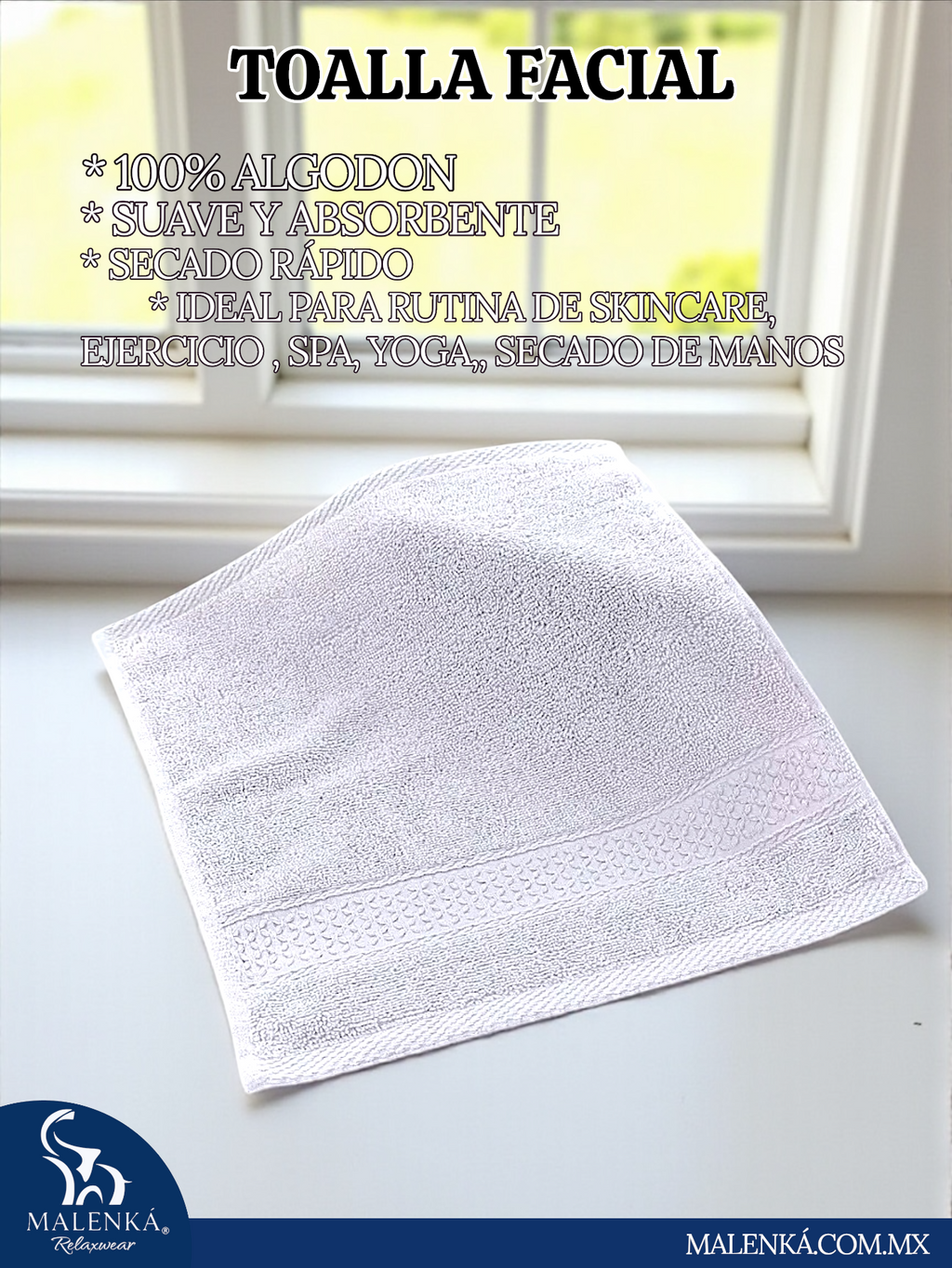 5 PIEZAS TOALLA FACIAL ROYAL 30X30cm 100% ALGODÓN