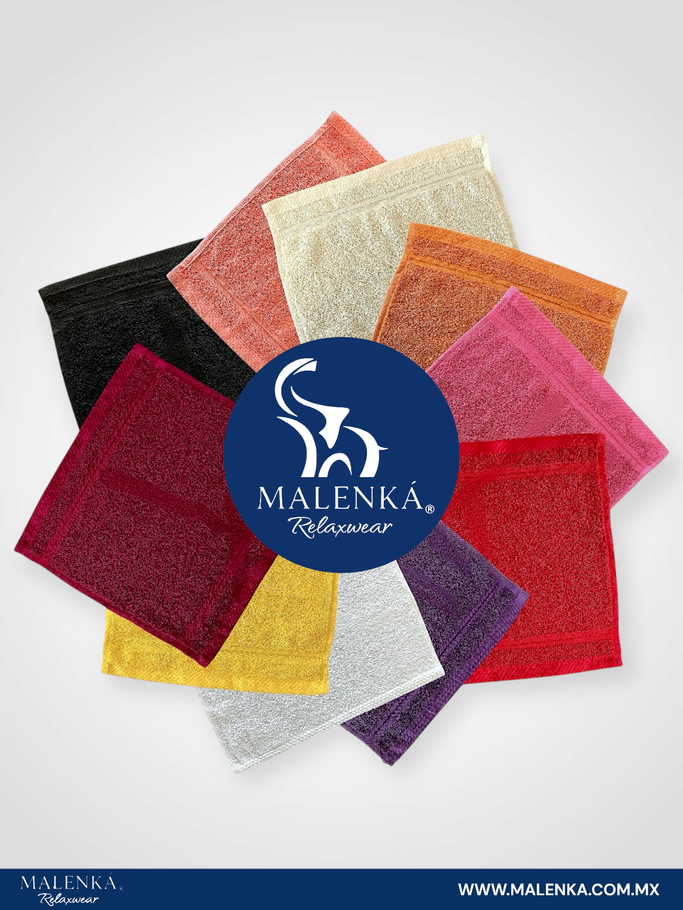 5 PIEZAS TOALLA FACIAL ROYAL 30x30cm 100% ALGODON MEXICANO