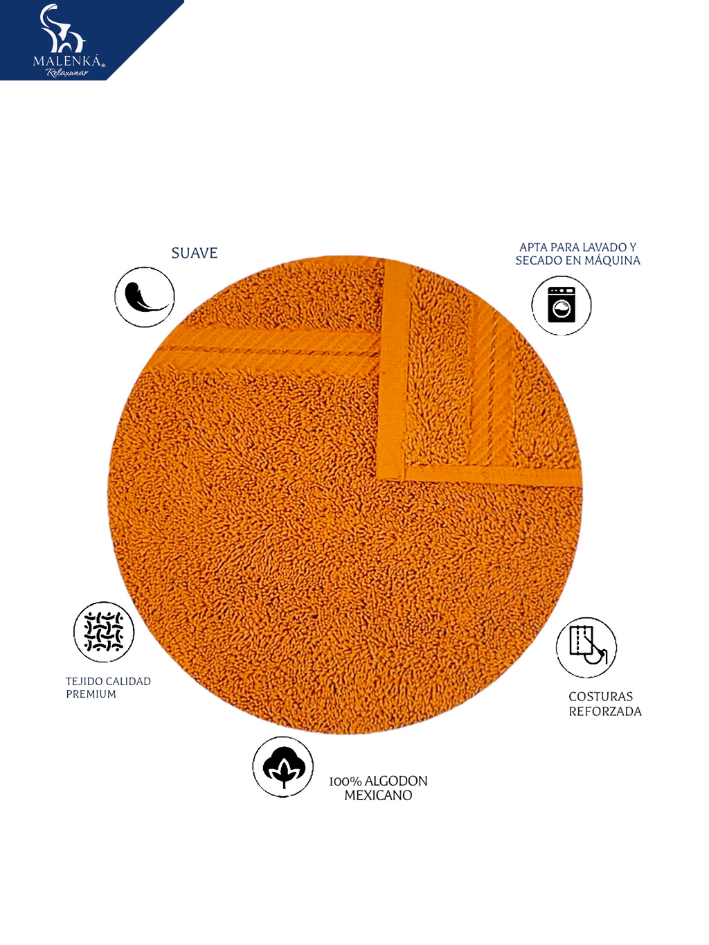 5 PIEZAS TOALLA FACIAL ROYAL 30X30CM 100% ALGODON MEXICANO