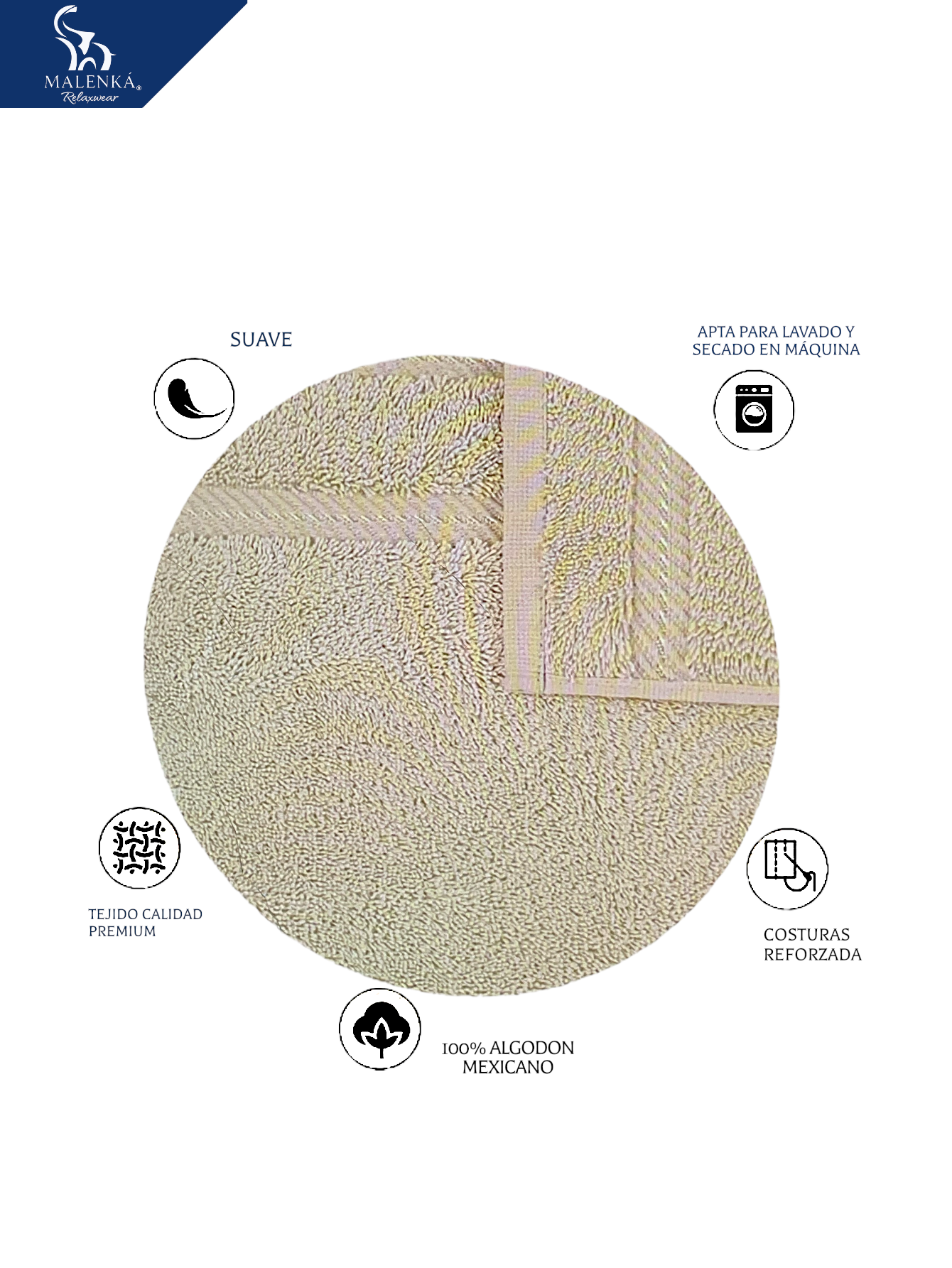 5 PIEZAS TOALLA FACIAL ROYAL 30x30cm 100% ALGODON MEXICANO