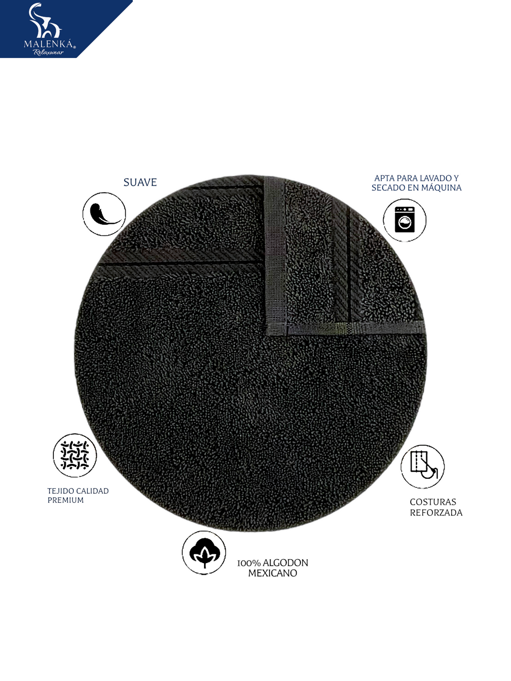 5 PIEZAS TOALLA FACIAL ROYAL 30X30CM 100%ALGODON MEXICANO