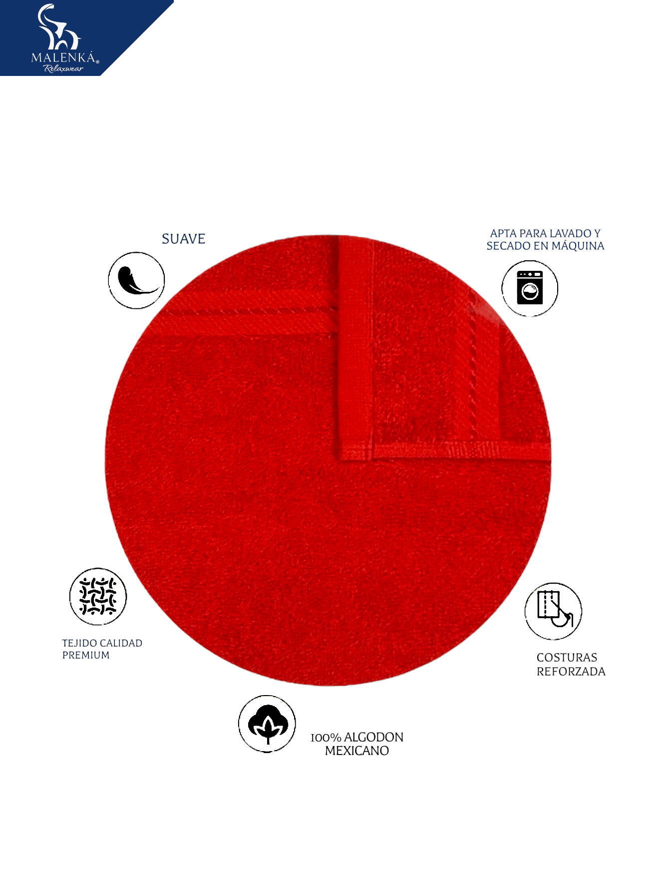 5 PIEZAS TOALLA FACIAL ROYAL 30X30CM 100% ALGODON MEXICANO