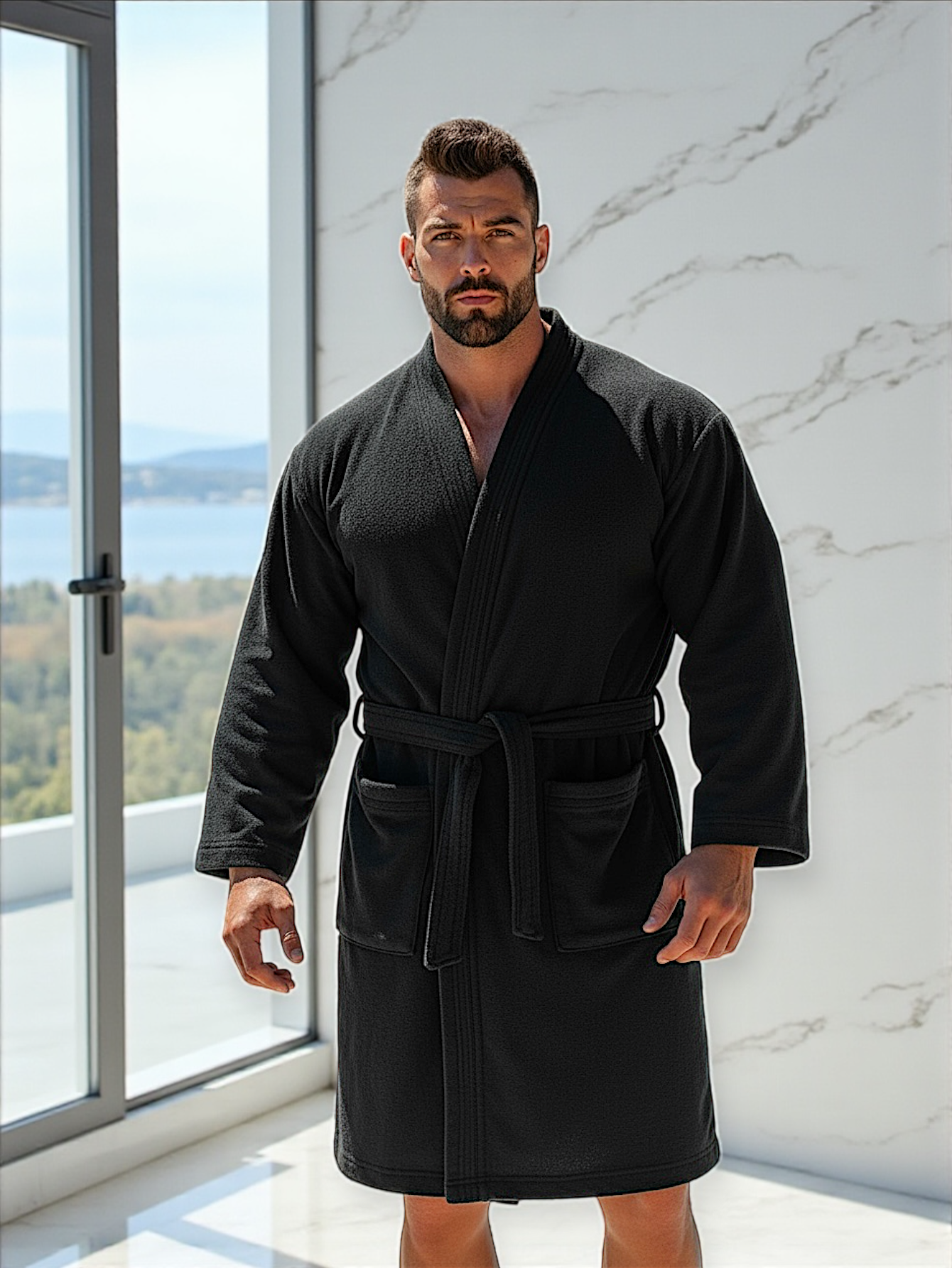 BATA DE BAÑO EXTRA GRANDE UNISEX ABSORBENTE BASIC