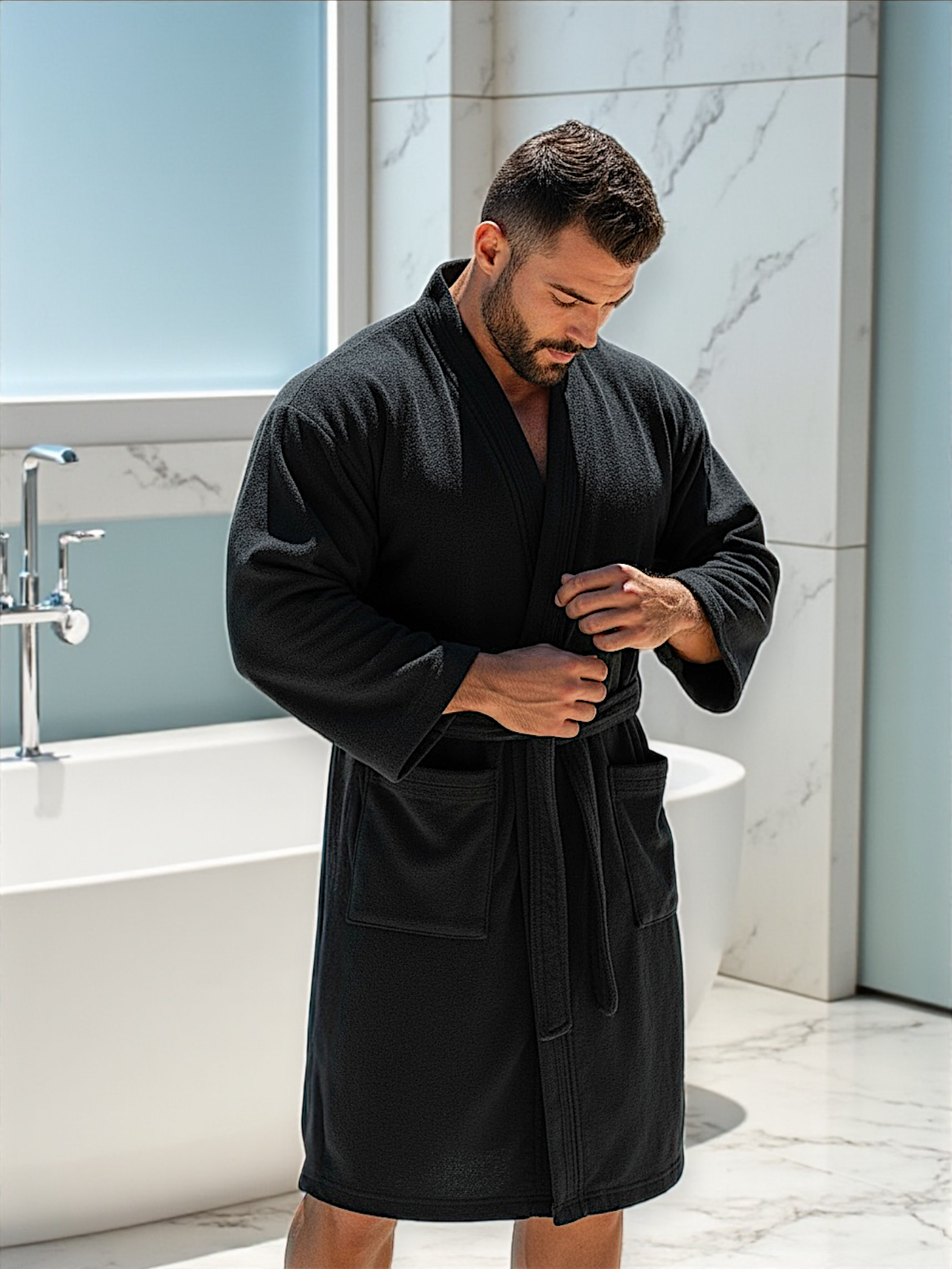 BATA DE BAÑO EXTRA GRANDE UNISEX ABSORBENTE BASIC