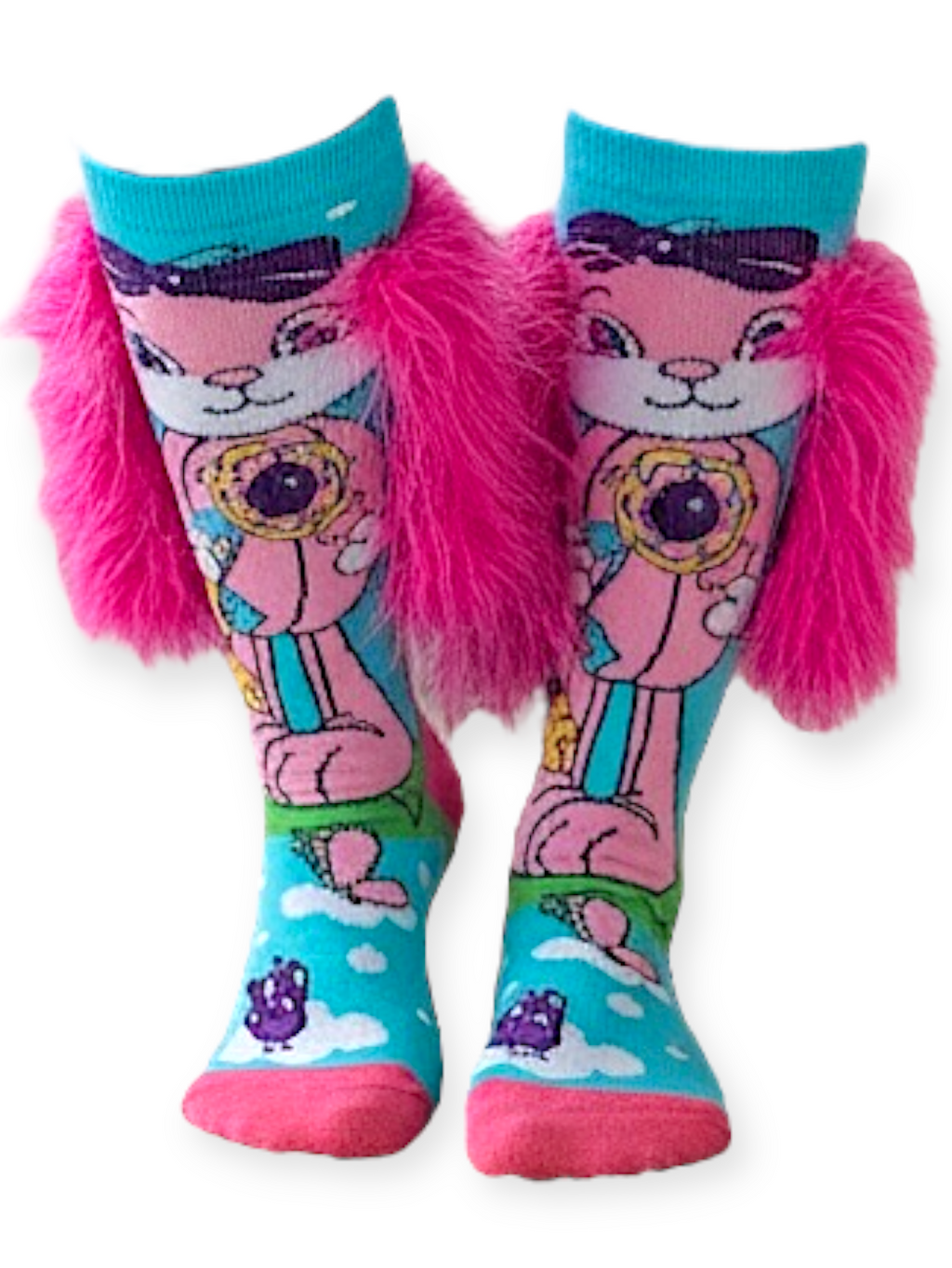 12 PARES DE CALCETA LOCA TALLA 1 A 5 AÑOS (13 a 20cm) un solo diseño PERRITO OREJAS ROSAS