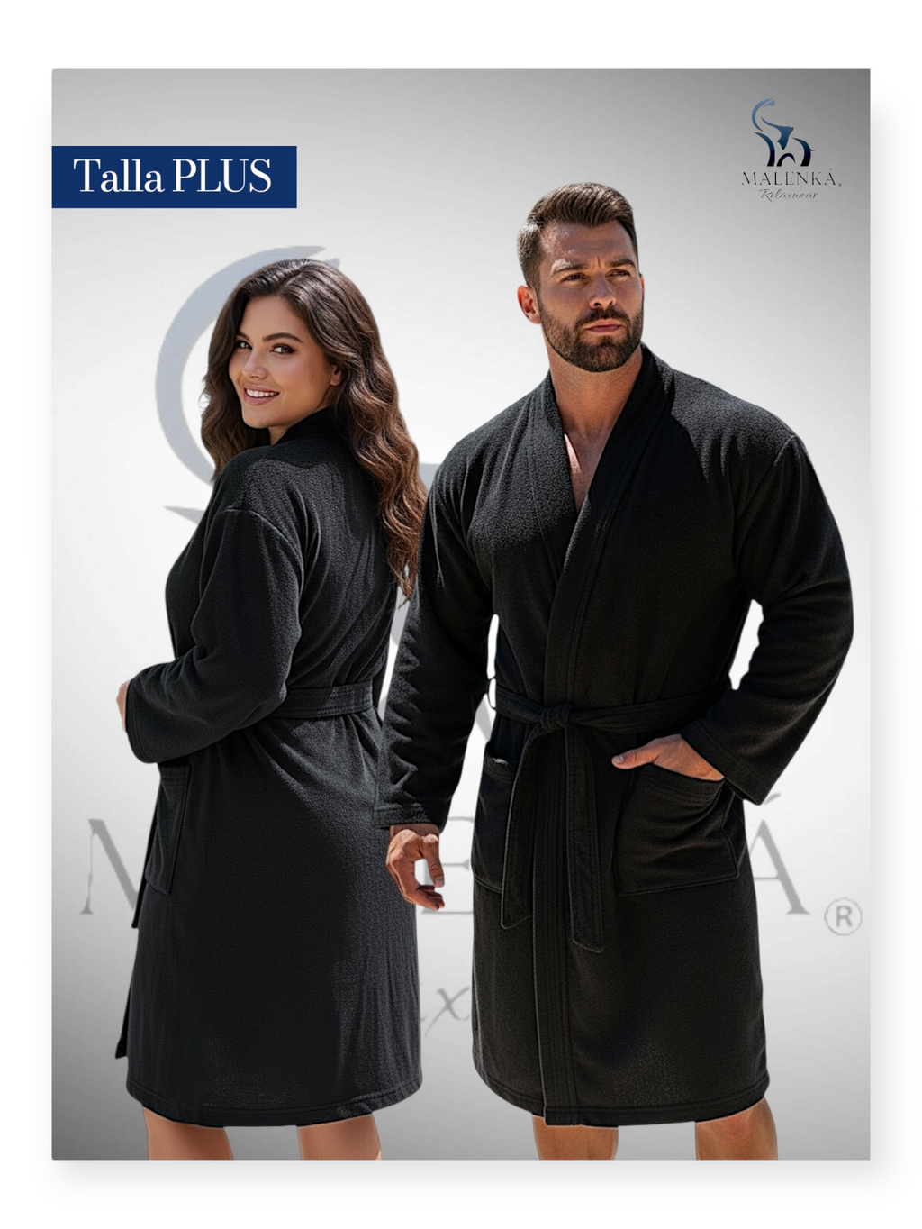 BATA DE BAÑO EXTRA GRANDE UNISEX ABSORBENTE BASIC