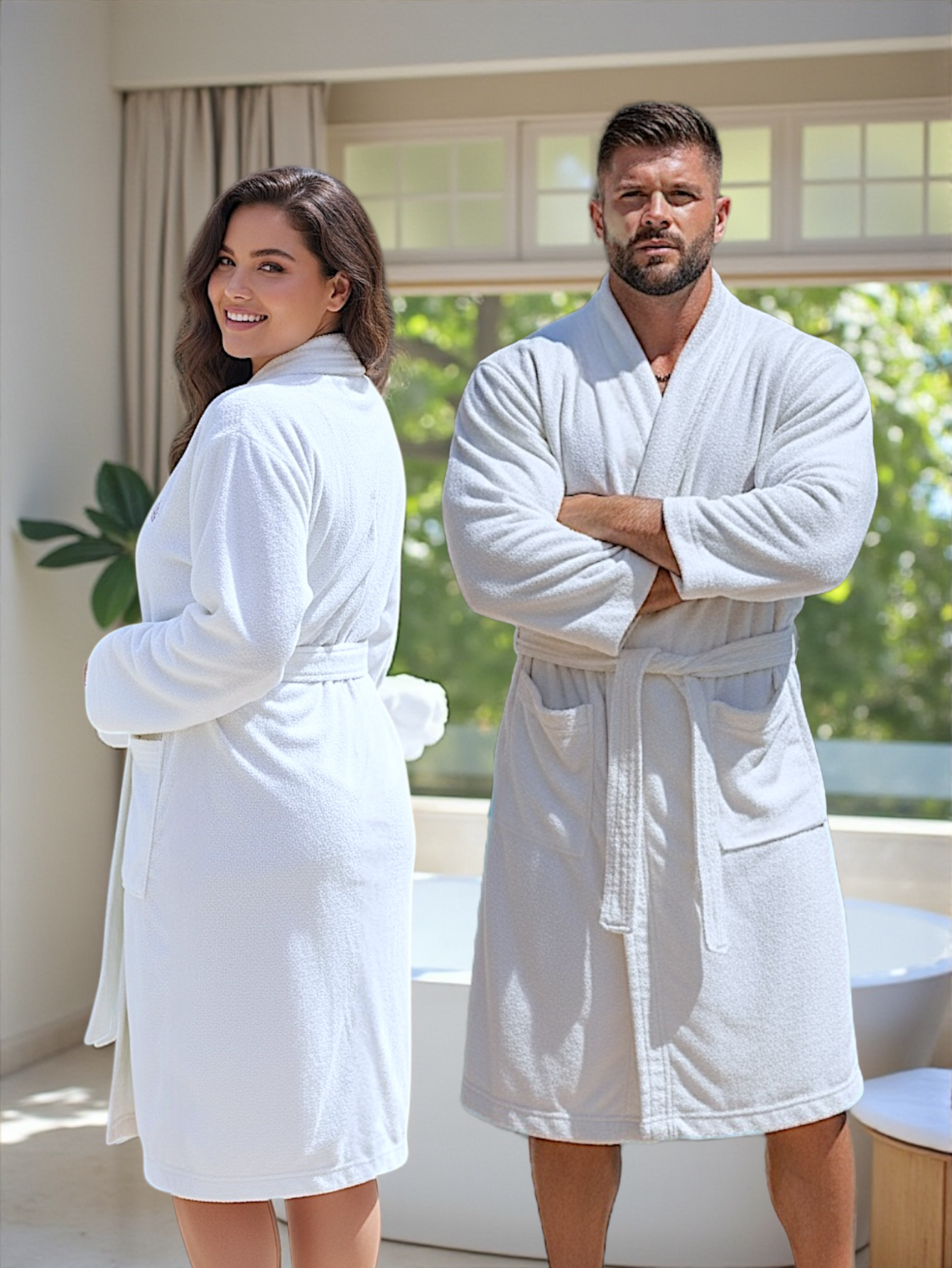 BATA DE BAÑO EXTRA GRANDE UNISEX ABSORBENTE BASIC