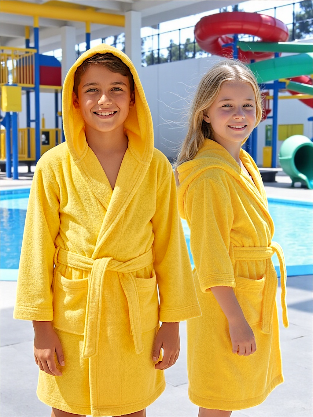 BATA DE BAÑO INFANTIL Y JUVENIL CON BOLSILLOS Y CINTA AJUSTABLE