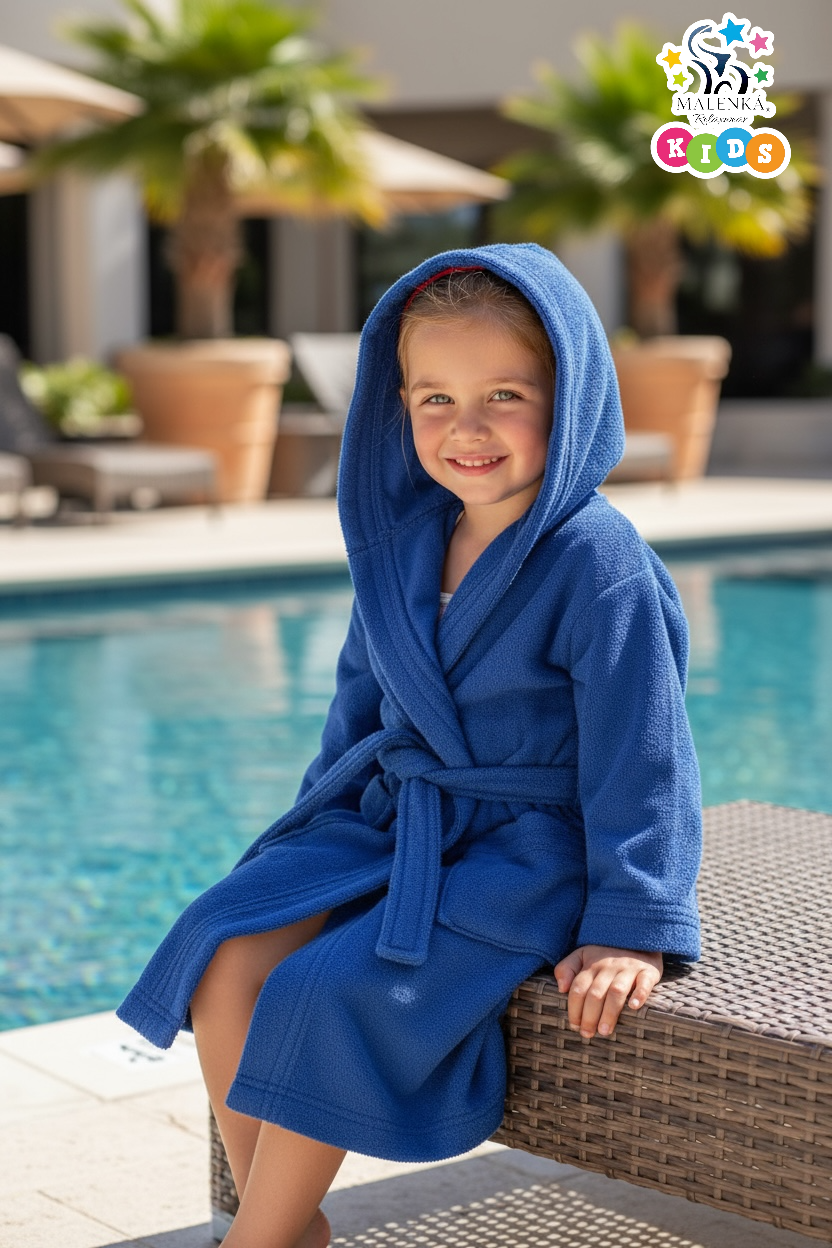 BATA DE BAÑO INFANTIL Y JUVENIL CON BOLSILLOS Y CINTA AJUSTABLE