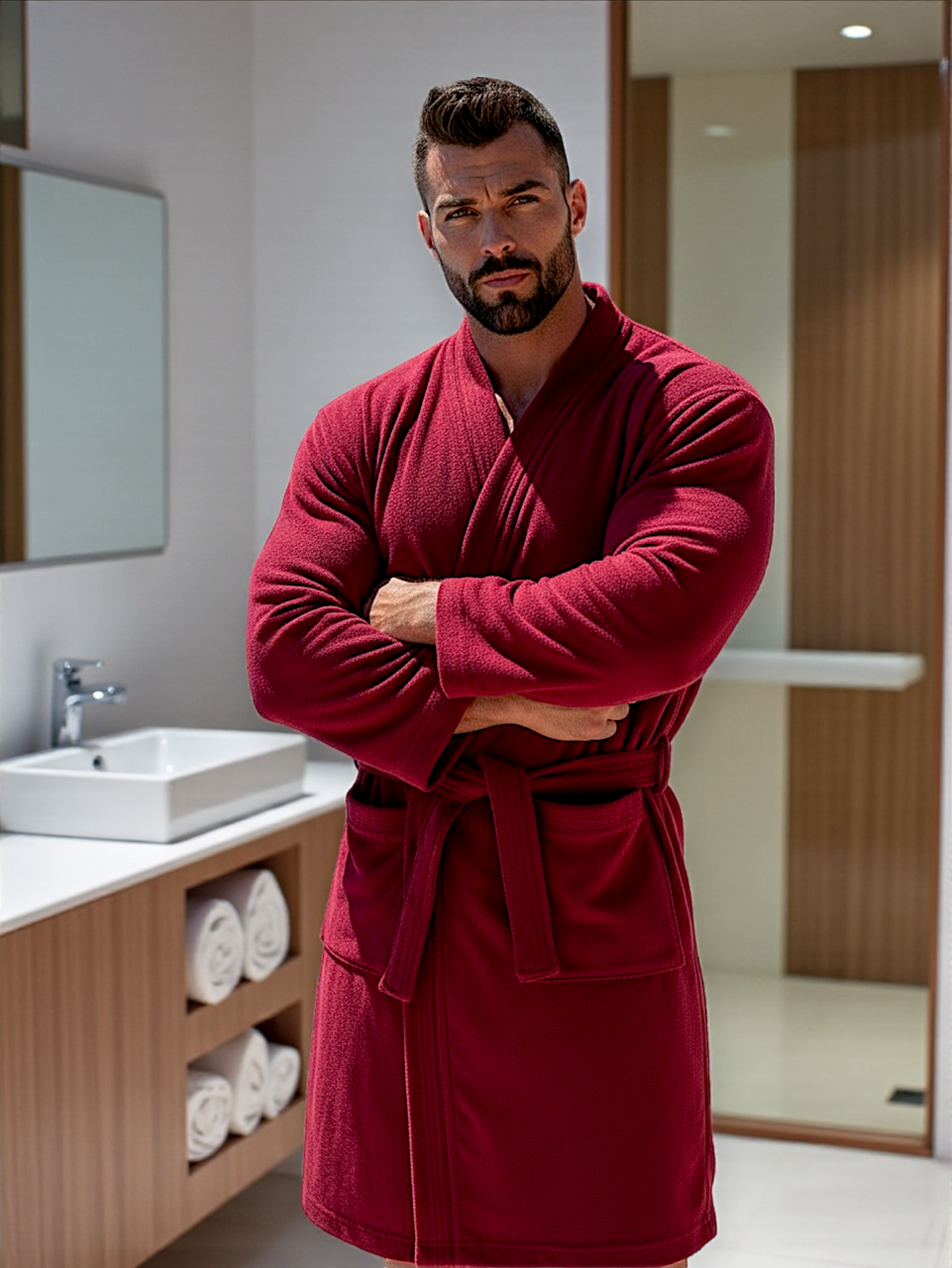 BATA DE BAÑO EXTRA GRANDE UNISEX ABSORBENTE BASIC