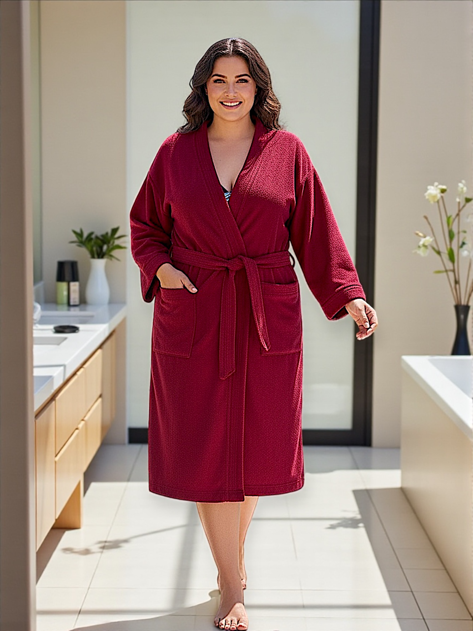 BATA DE BAÑO EXTRA GRANDE UNISEX ABSORBENTE BASIC