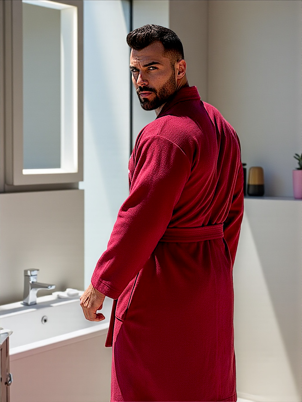 BATA DE BAÑO EXTRA GRANDE UNISEX ABSORBENTE BASIC