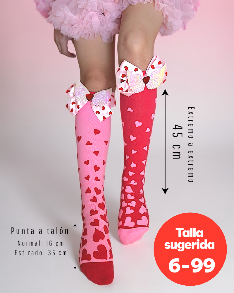 1 PAR DE CALCETA LOCA 3D PREMIUM CORAZONES TALLA:15-30mexico ideal para niños y adultos